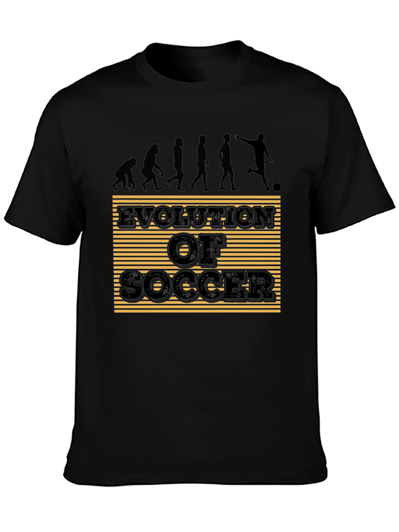 Black Evolution of Soccer Graphic T-Shirt view 3