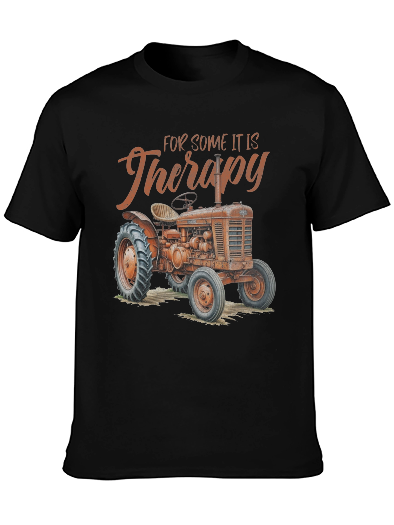 Black Tractor Therapy Graphic T-Shirt view 3