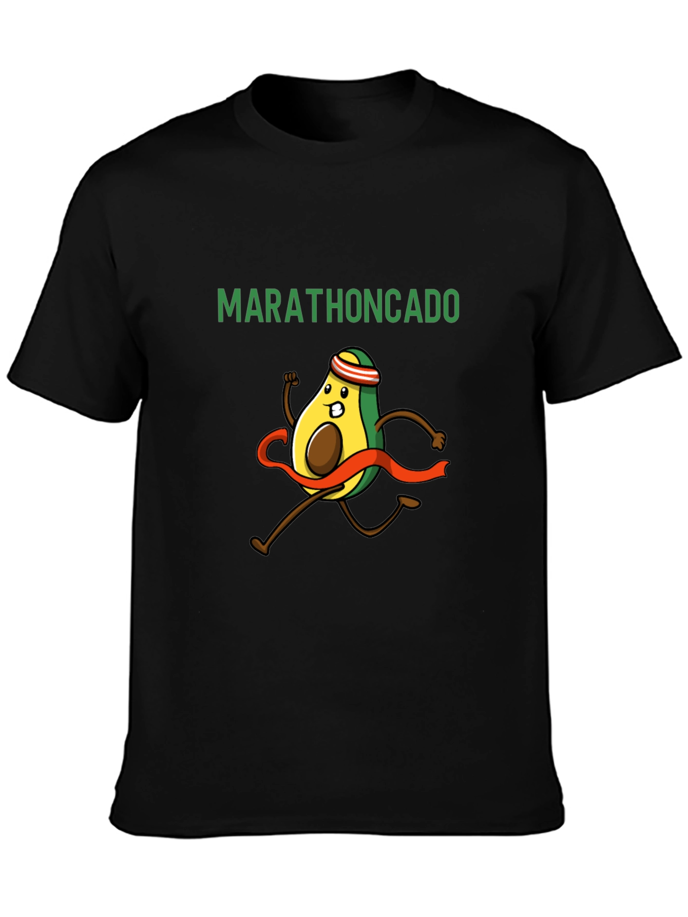 Black Marathoncado T-Shirt - Funny Avocado Running Tee view 3