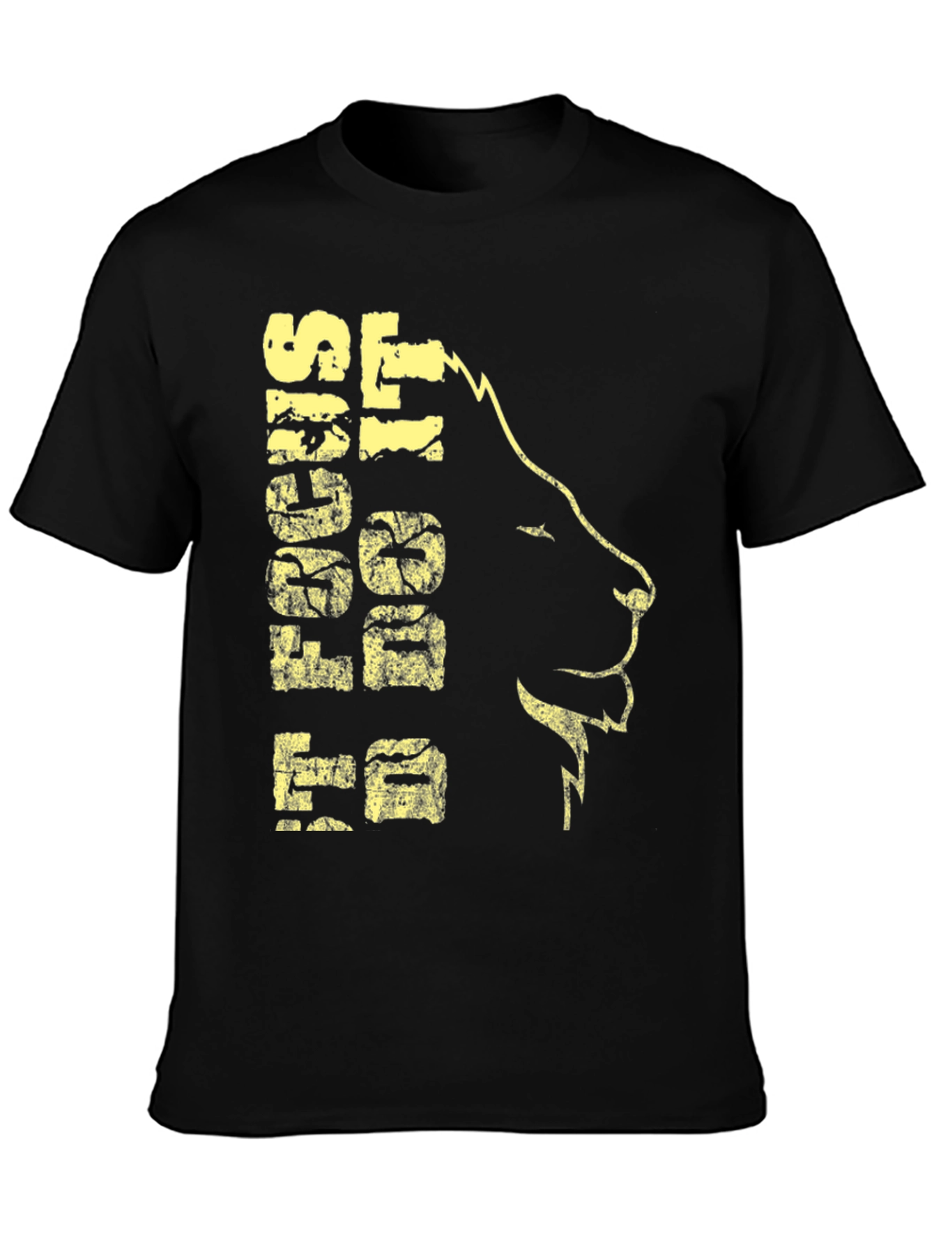 Black Lion Graphic Print T-Shirt - Black view 3