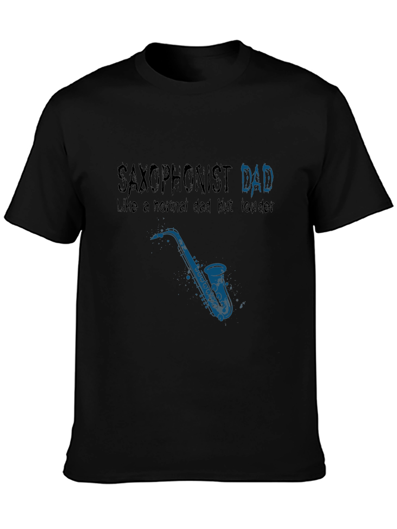 Black Saxophonist Dad T-Shirt - Musician Father's Day Gift view 3