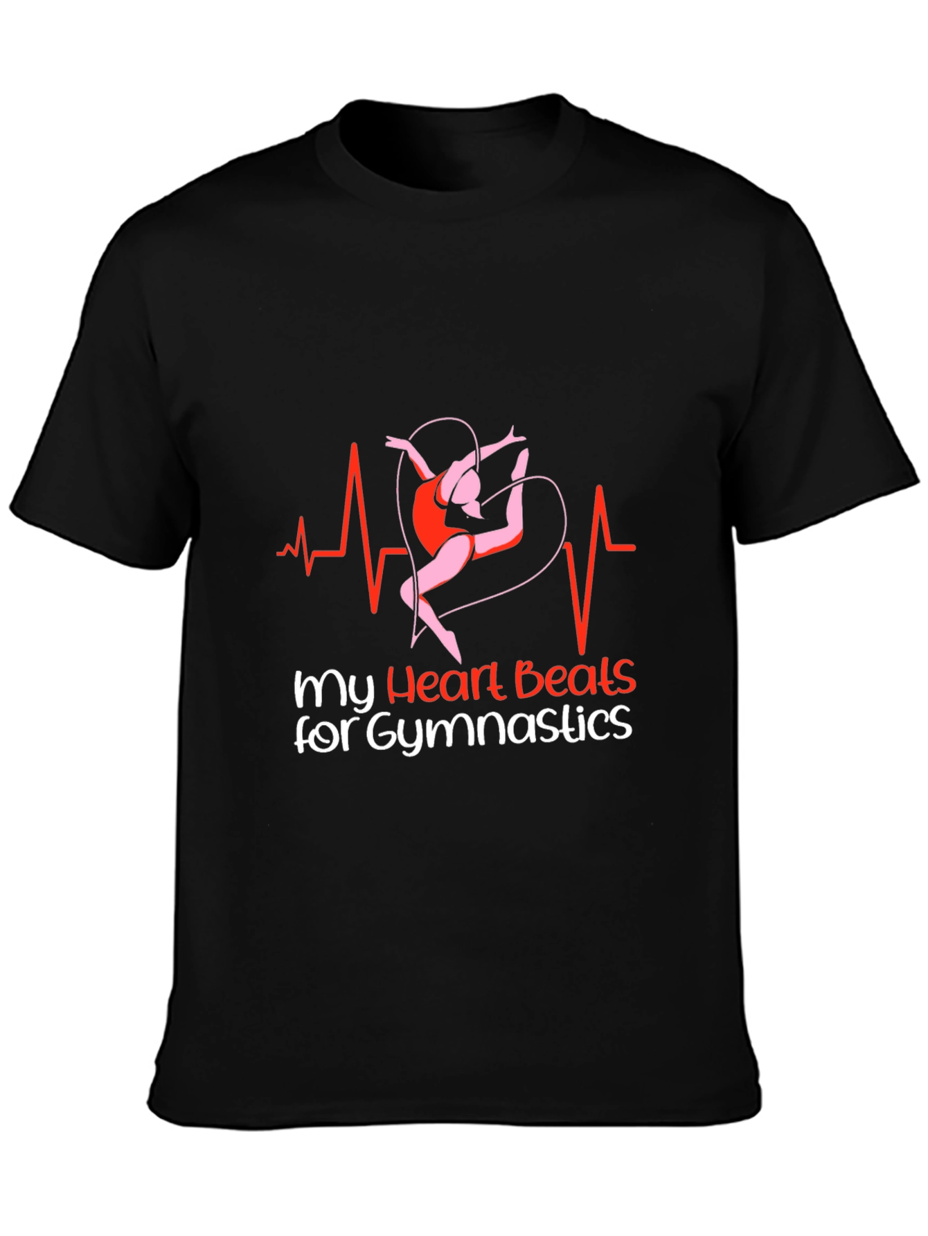 Black Gymnastics Heartbeat T-Shirt view 3