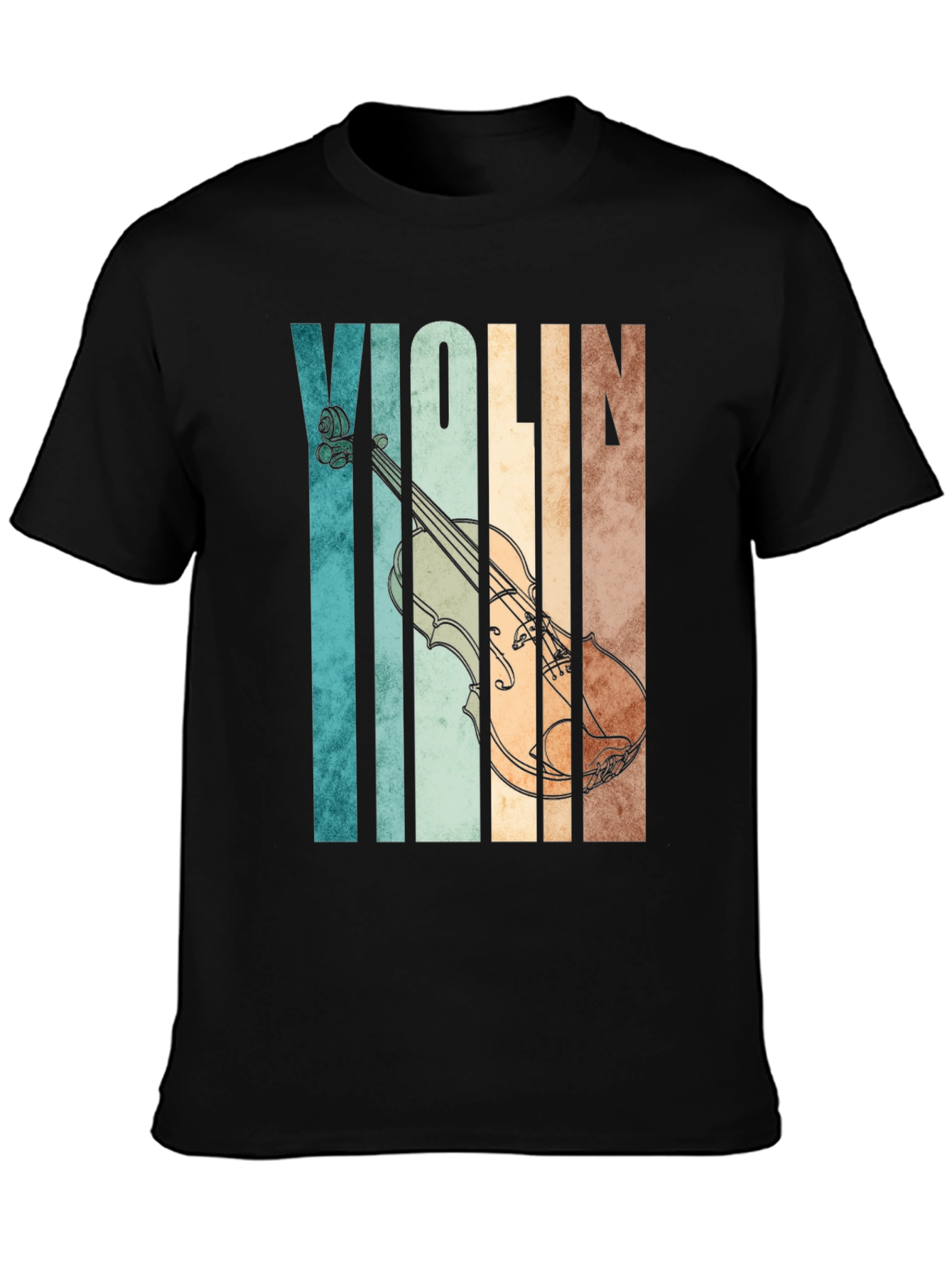 Black Vintage Violin T-Shirt - Music Lover Tee view 3