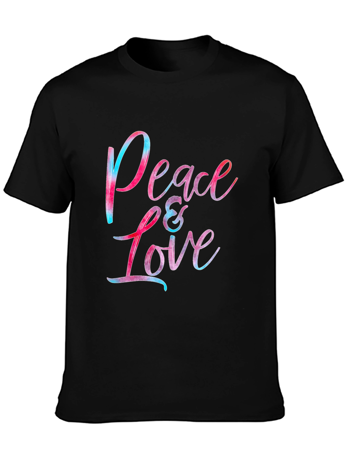 Black Peace & Love Graphic Tee - Soft Cotton Blend Comfort view 3