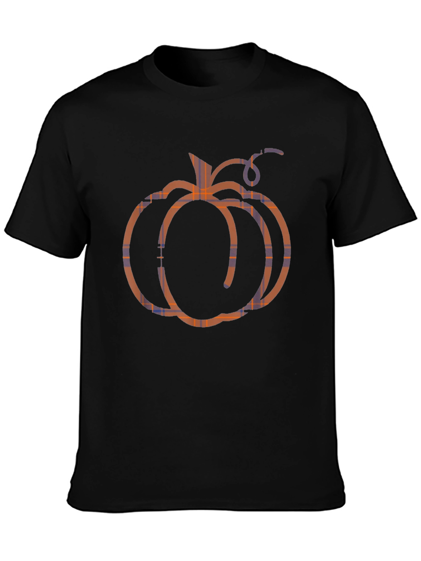Black Pumpkin Plaid T-Shirt - Fall Season Apparel view 3