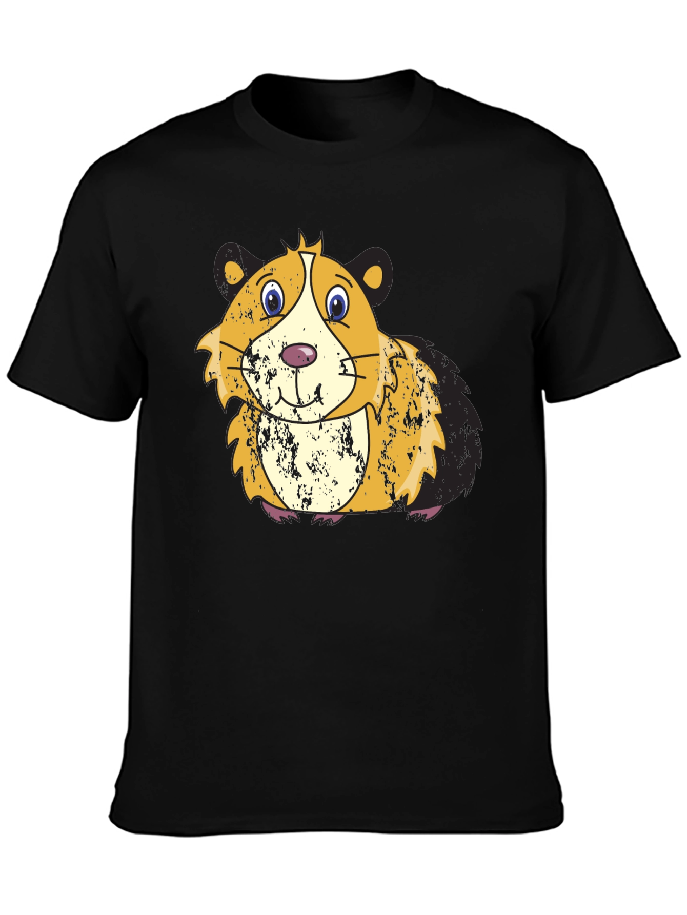 Black Cute Guinea Pig Graphic Tee view 3