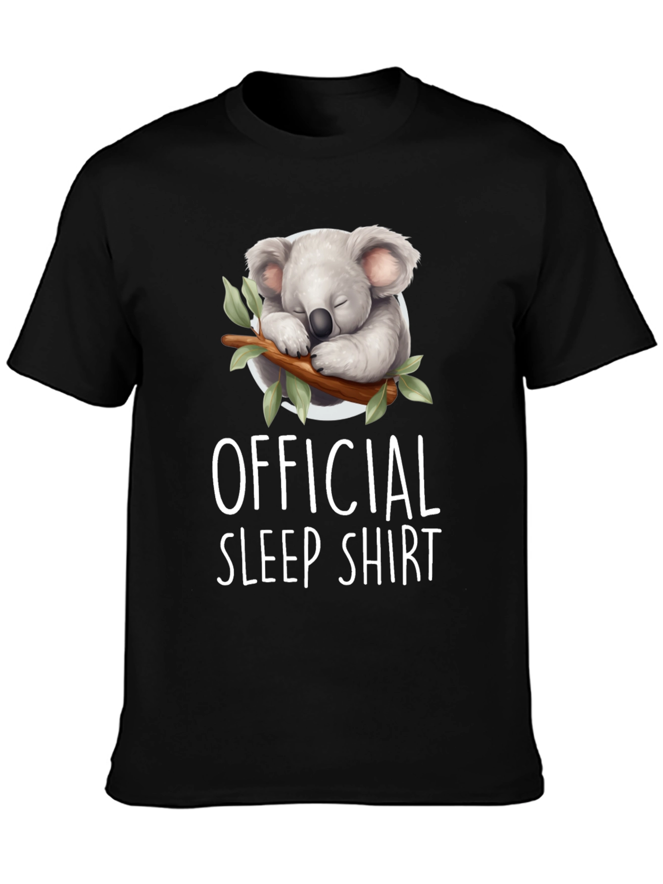 Black Official Sleep Shirt - Koala Graphic Tee view 3