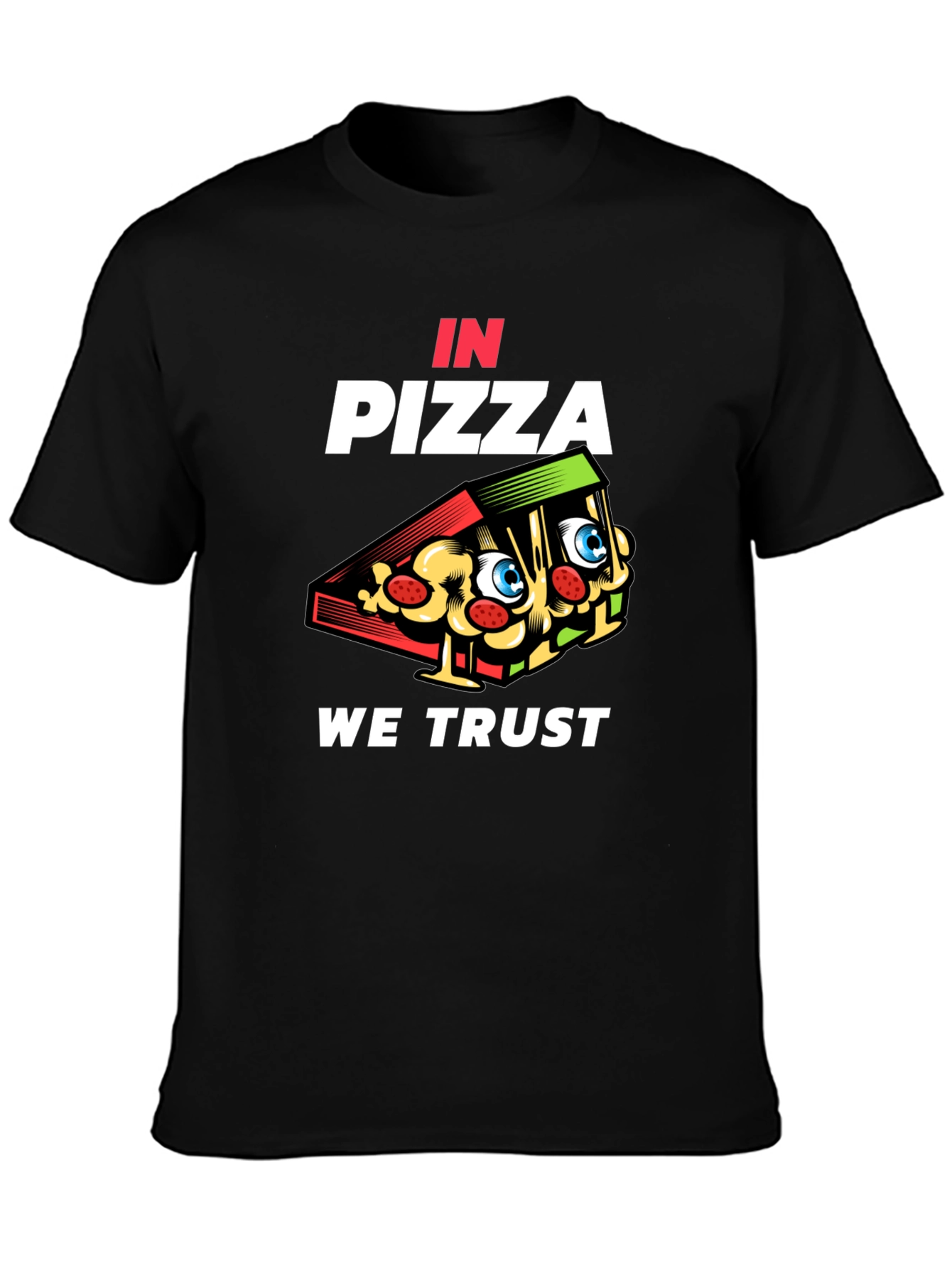 Black In Pizza We Trust Black Graphic Tee view 3