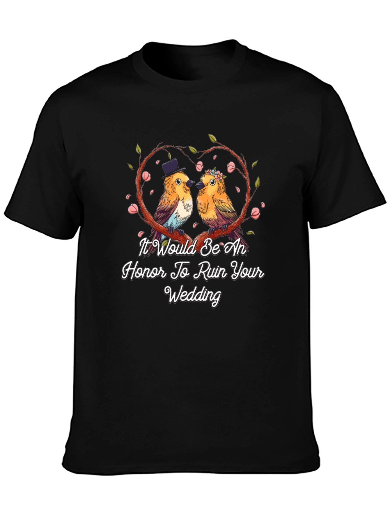Black Ruin Your Wedding Bird Graphic T-Shirt view 3