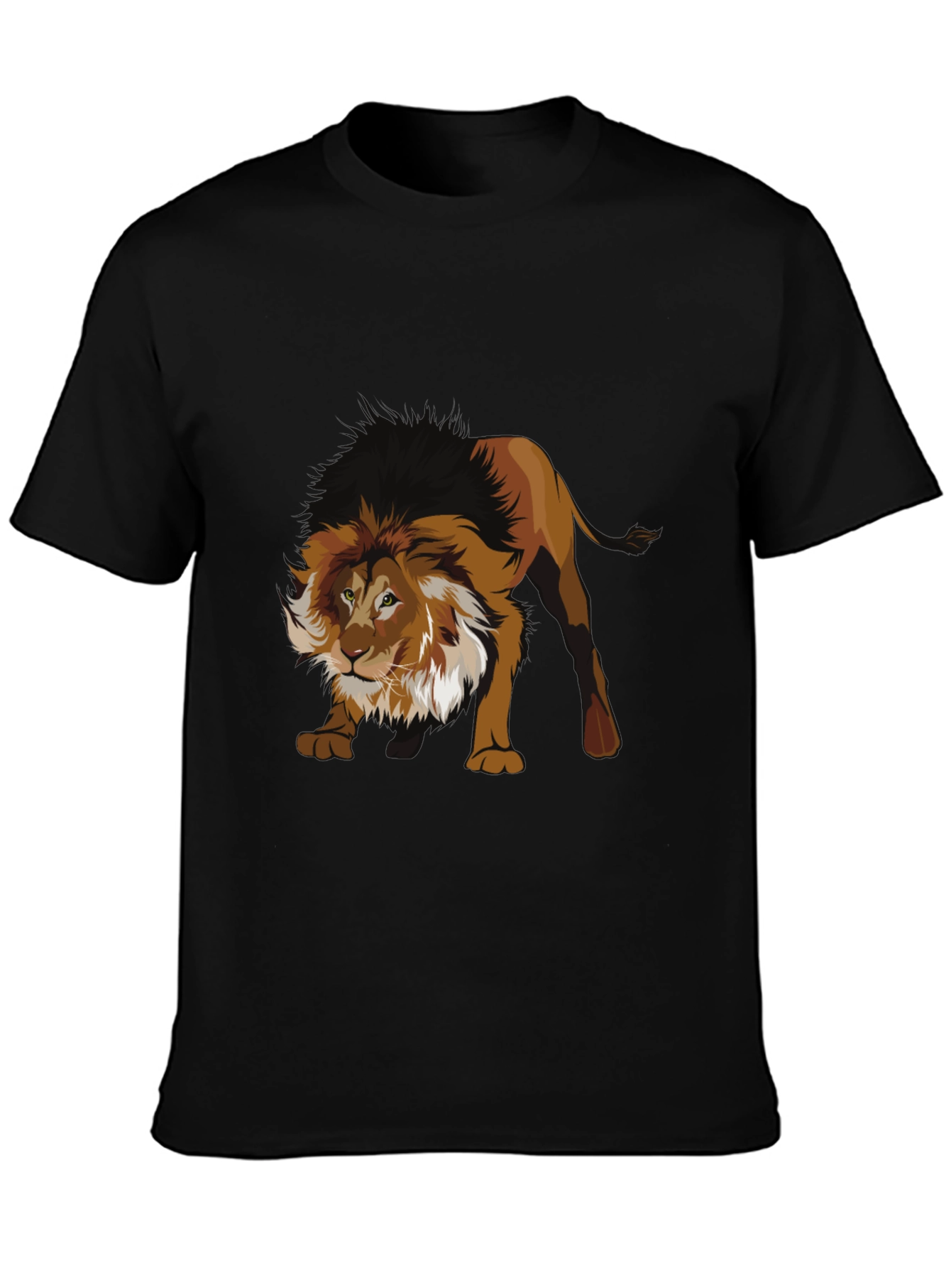 Black Lion Graphic Black T-Shirt view 3