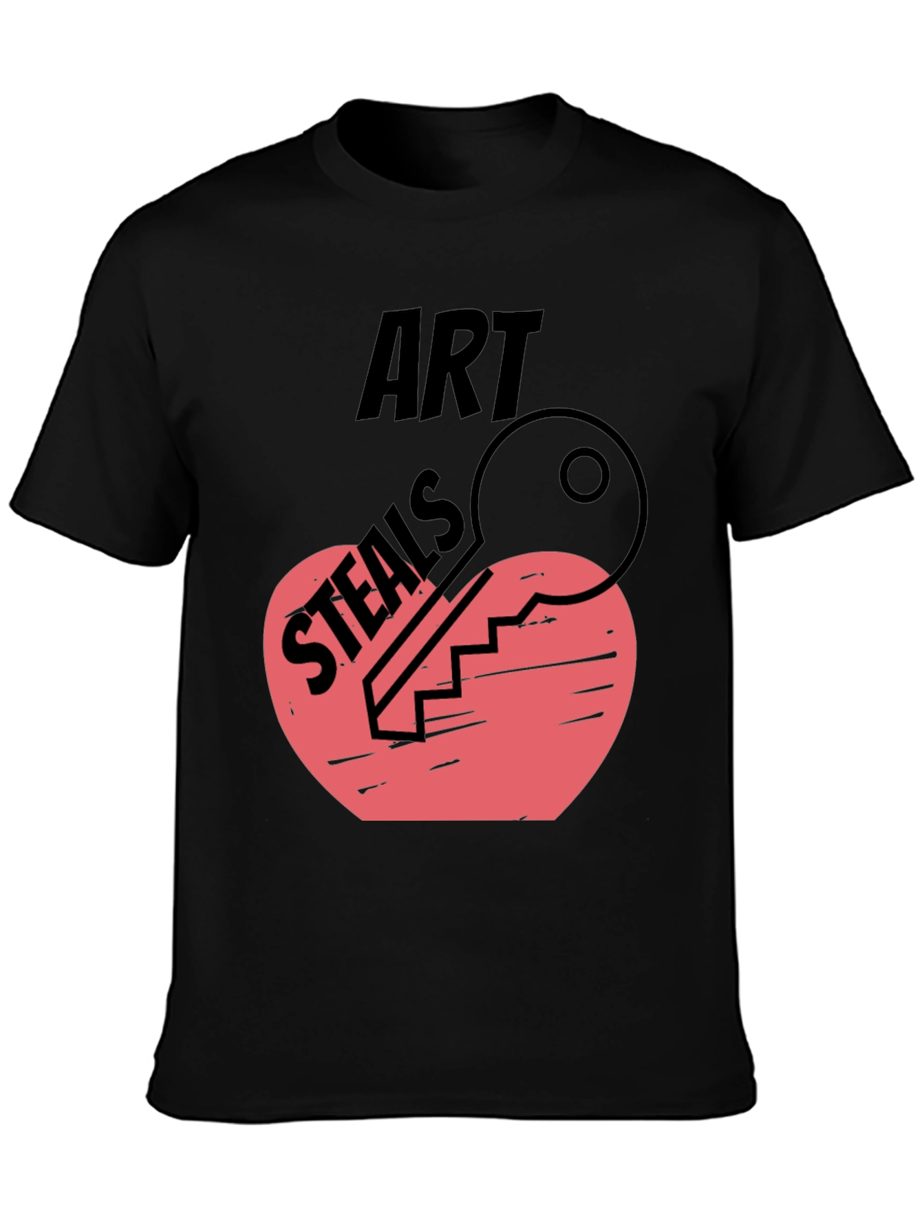 Black Art Steals Heart Key Graphic Tee view 3