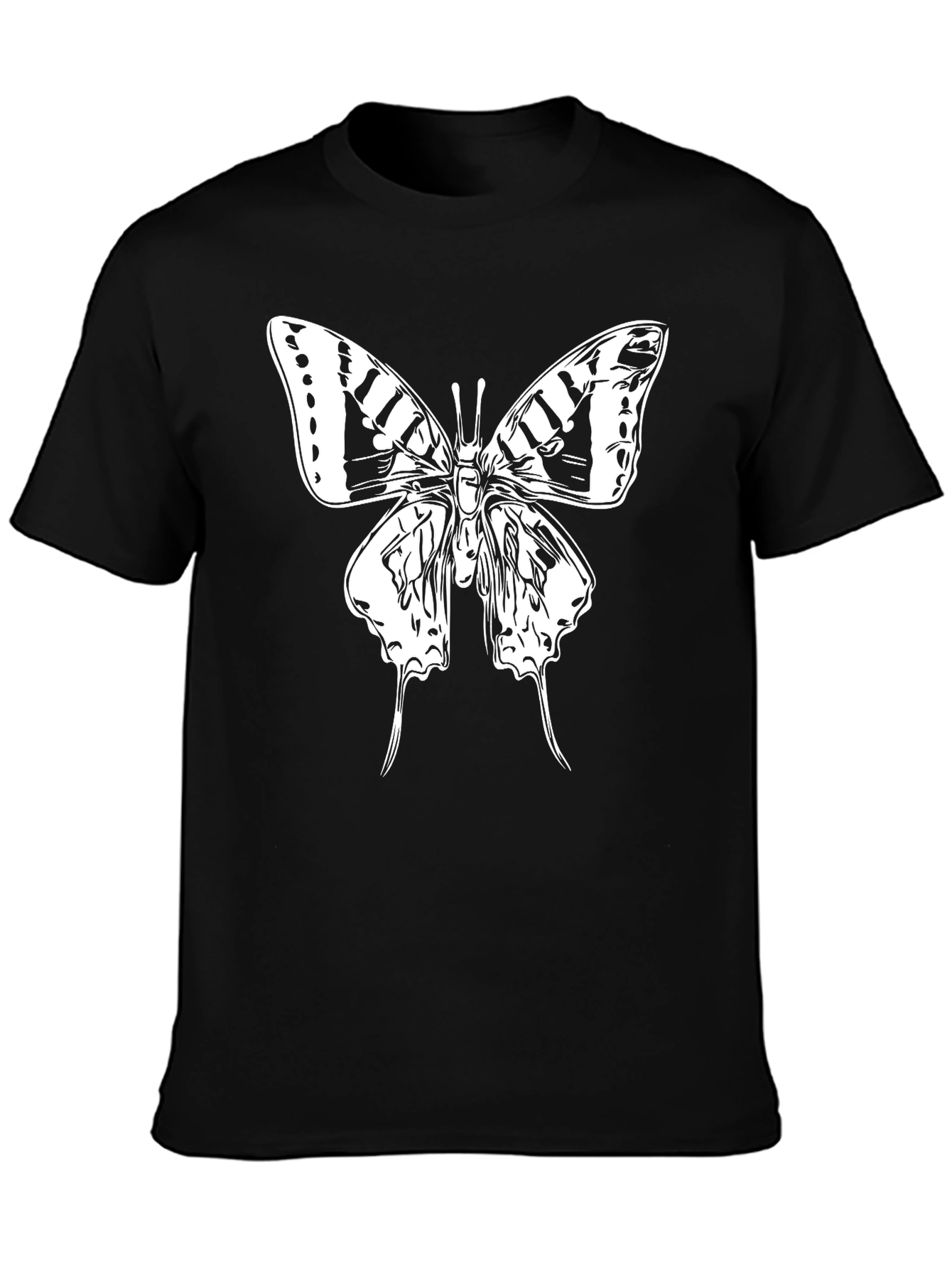 Black Butterfly Graphic Black T-Shirt view 3