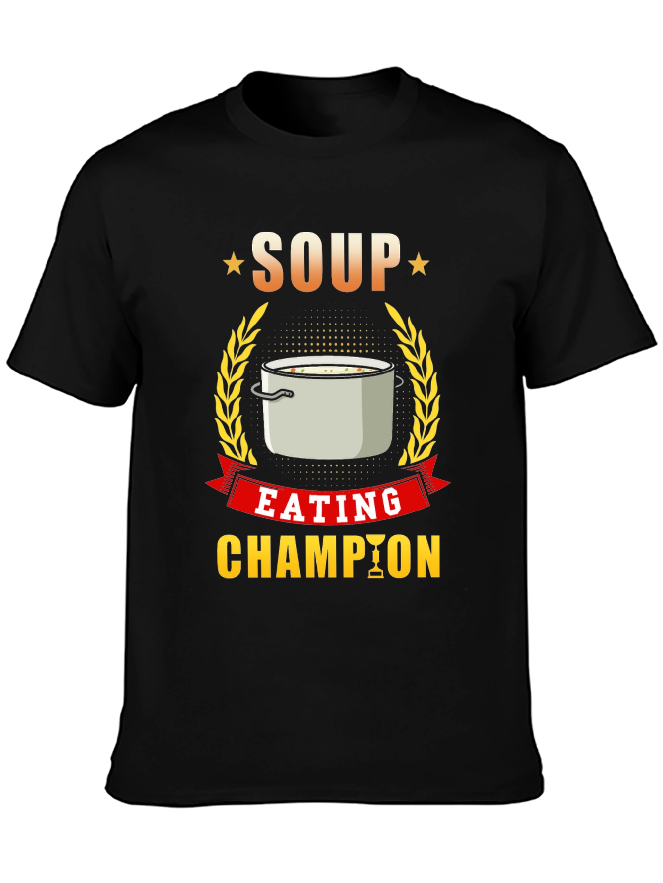 Black Soup Eating Champion T-Shirt, Funny Foodie Tee view 3