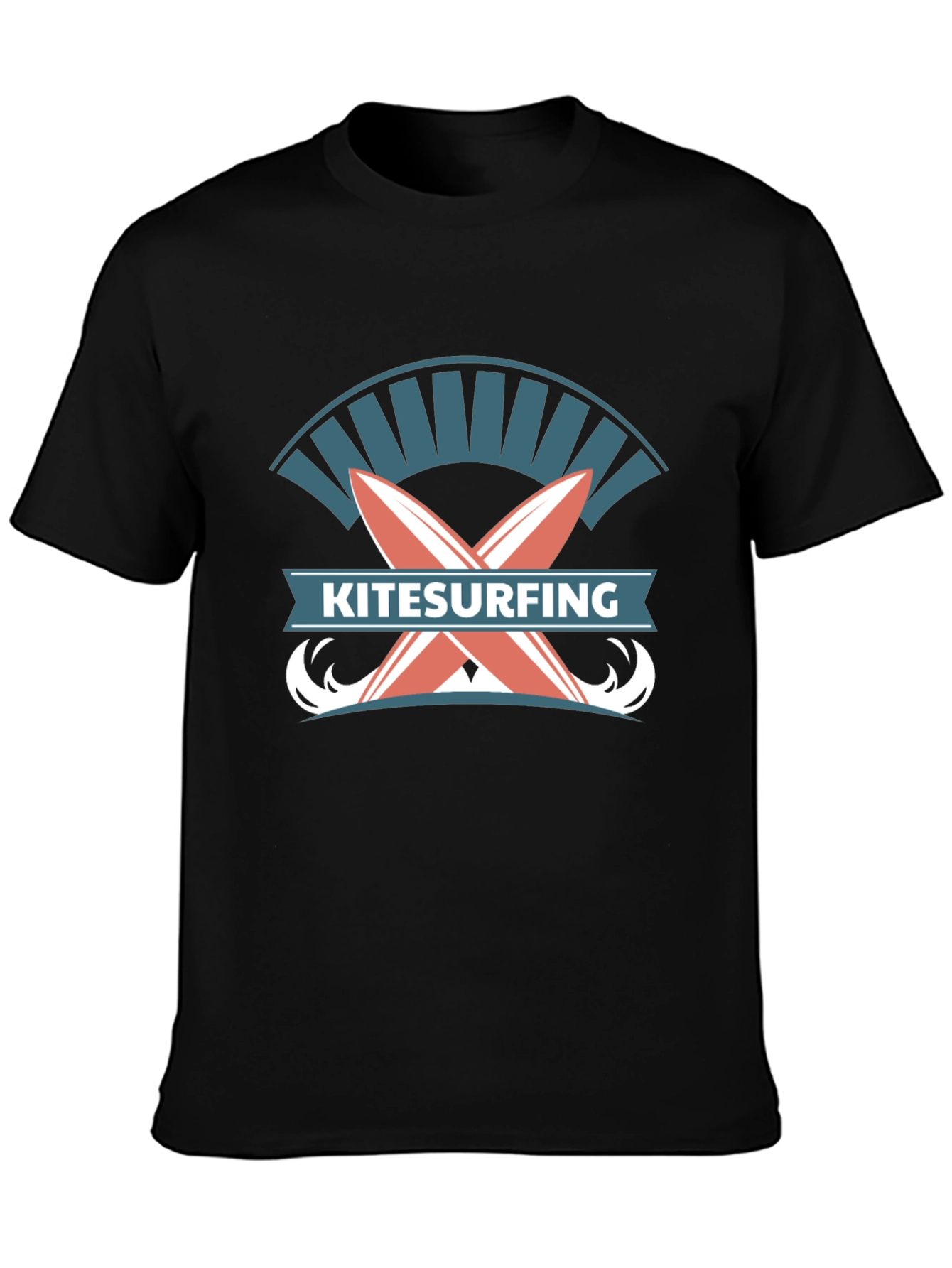 Black Kitesurfing Graphic T-Shirt view 3
