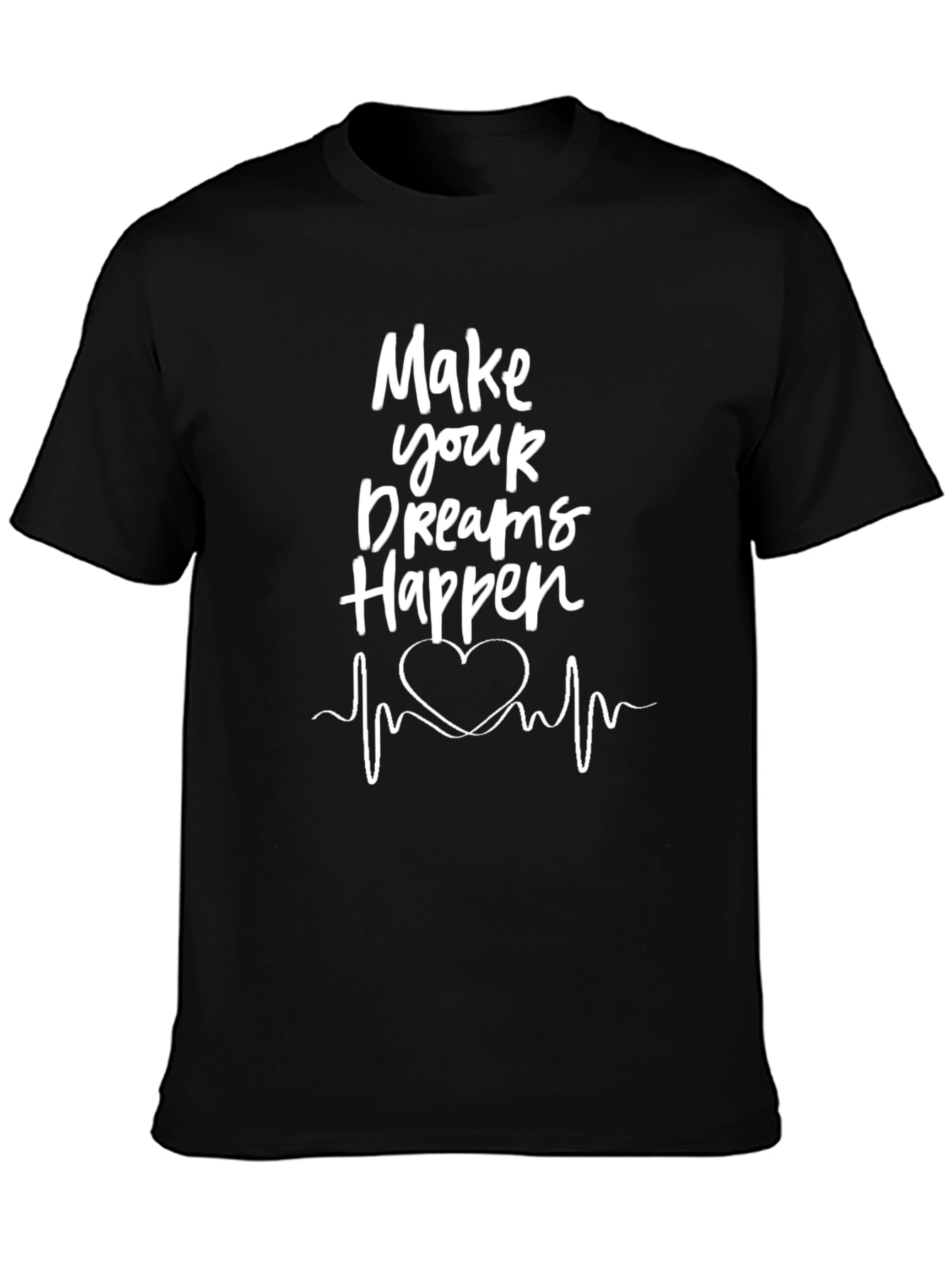 Black Make Your Dreams Happen Black T-Shirt view 3