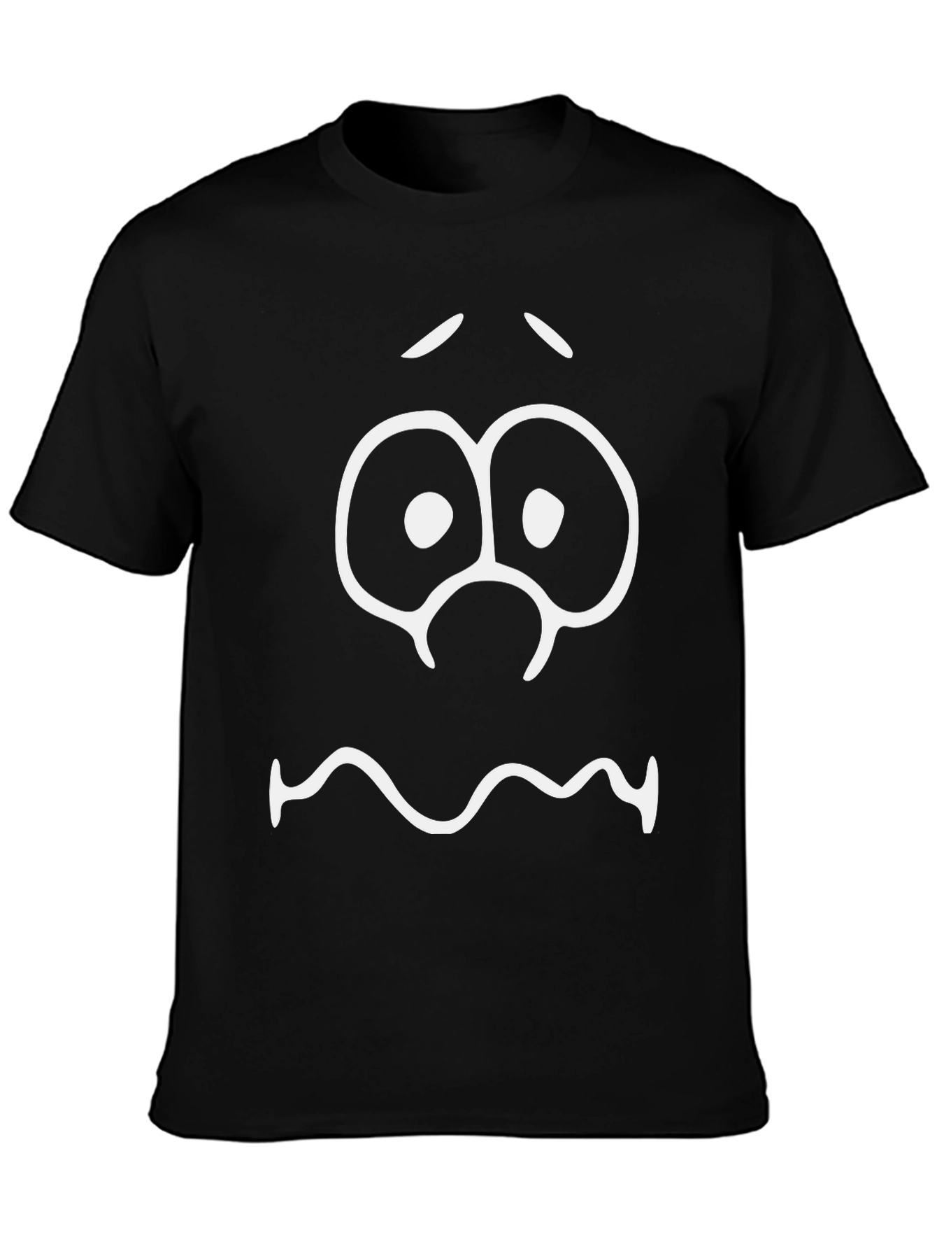 Black Funny Face Graphic T-Shirt - Black Cotton Tee view 3
