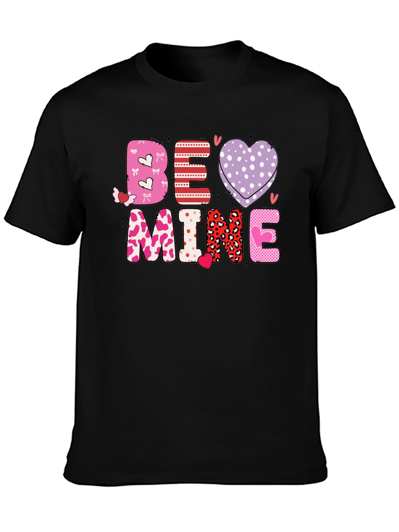 Black Be Mine Valentine's Graphic Tee view 3