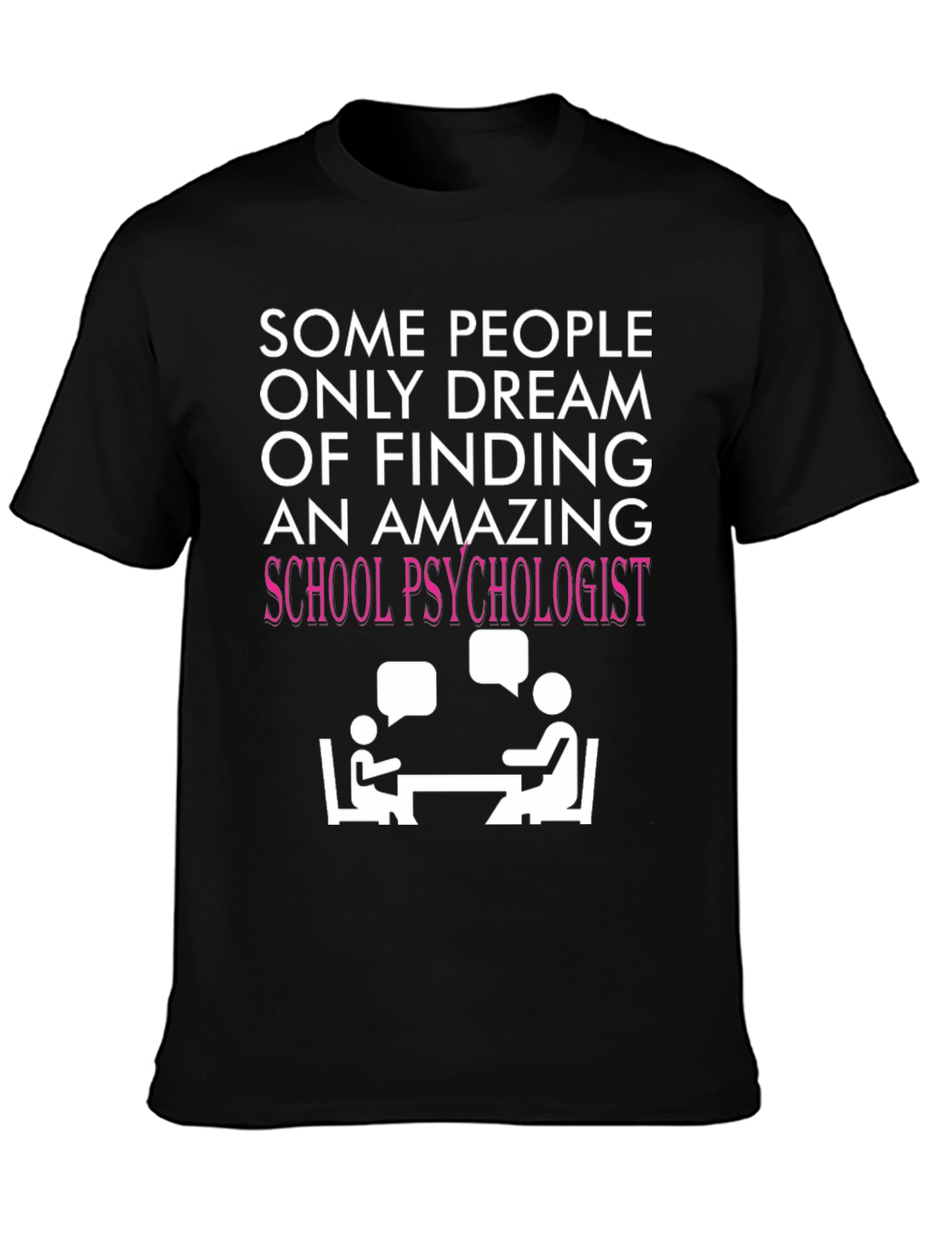 Black Amazing School Psychologist T-Shirt - Therapy Design view 3