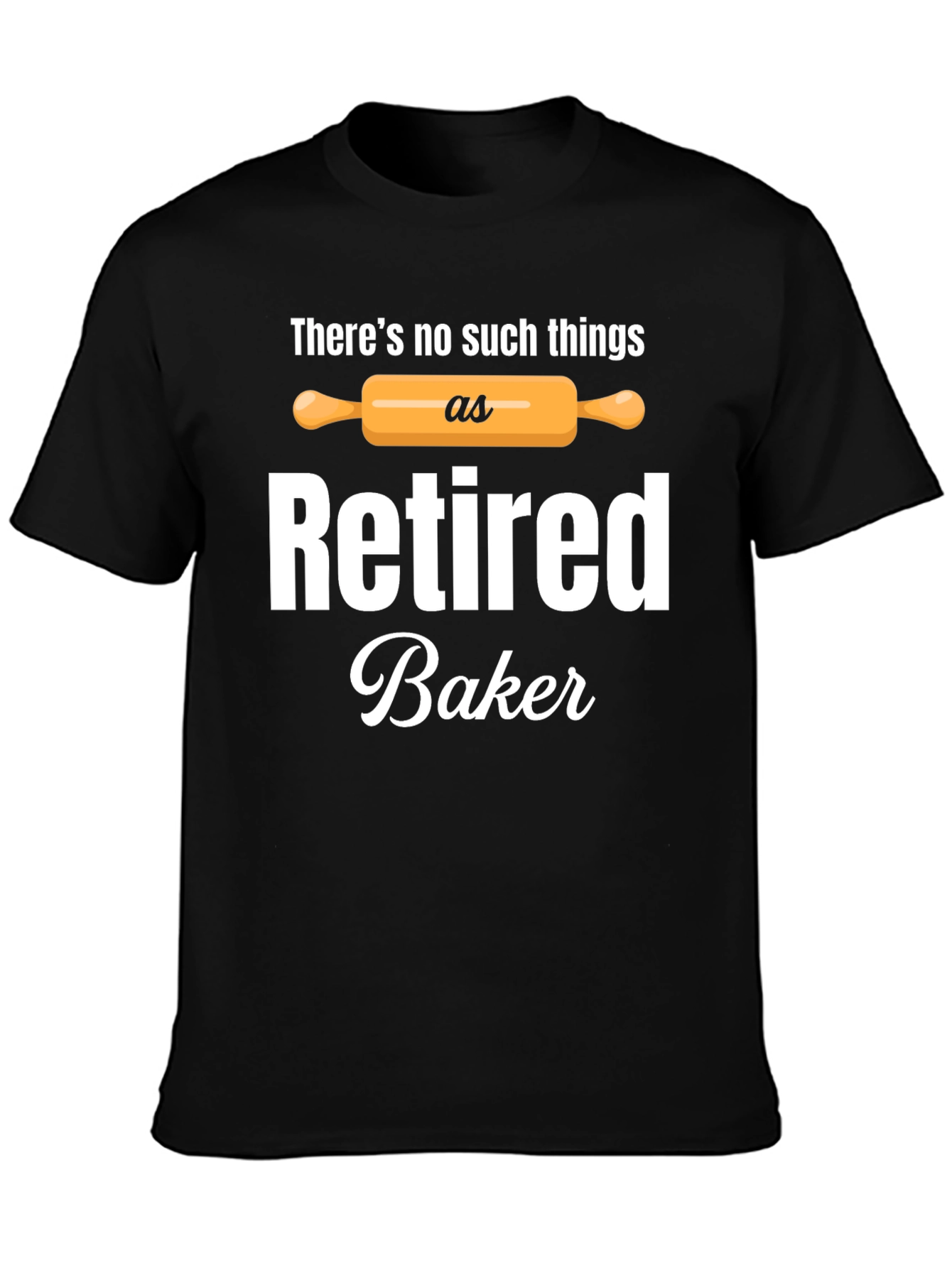 Black Retired Baker T-Shirt - Baking Lover Gift view 3