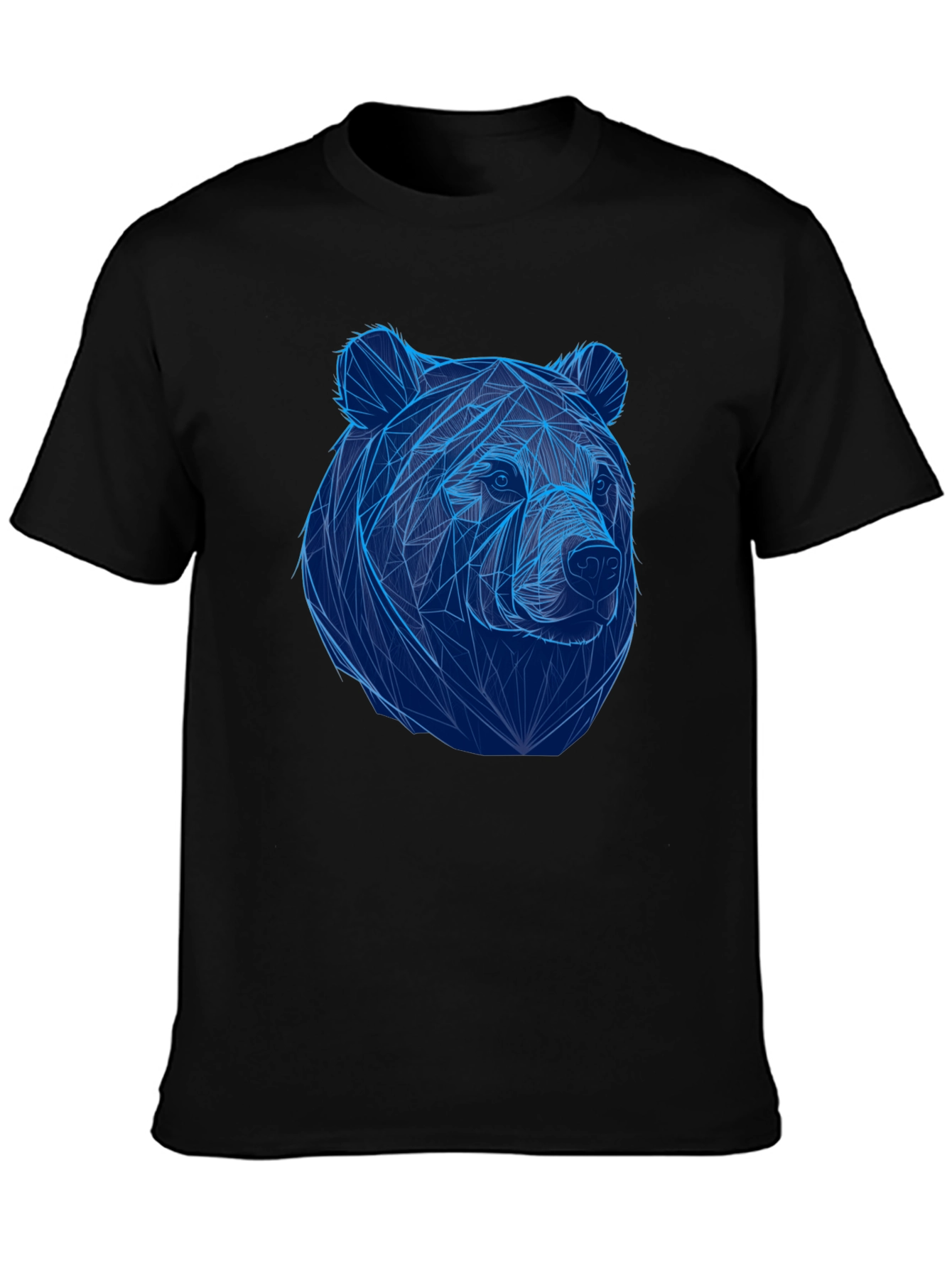Black Geometric Bear Graphic Tee - Cool Animal Design view 3