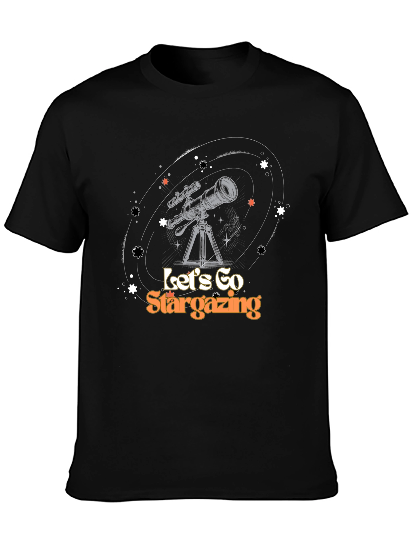 Black Stargazing Graphic Tee - Astronomy Lover Shirt view 3