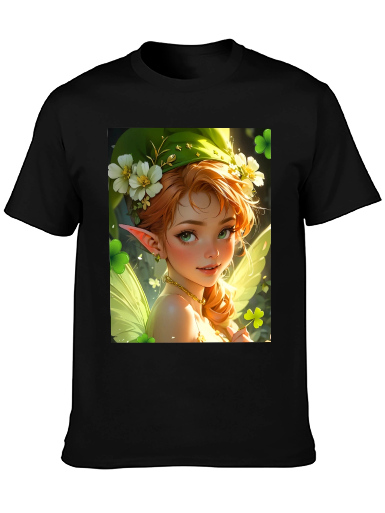 Black St. Patrick's Day Fairycore Graphic Tee view 3