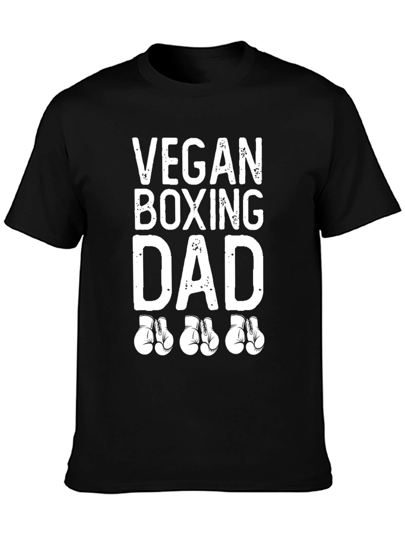 Black Vegan Boxing Dad T-Shirt view 3