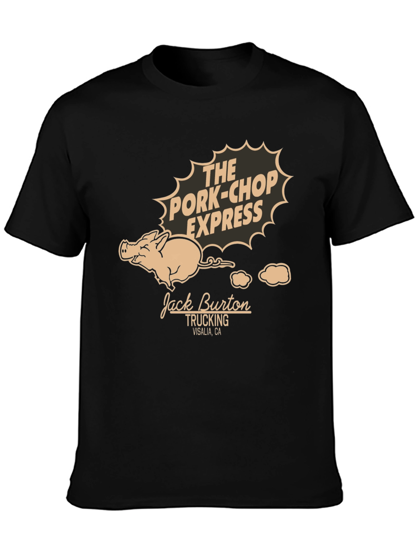 Black Pork-Chop Express T-Shirt - Jack Burton Trucking Tee view 3