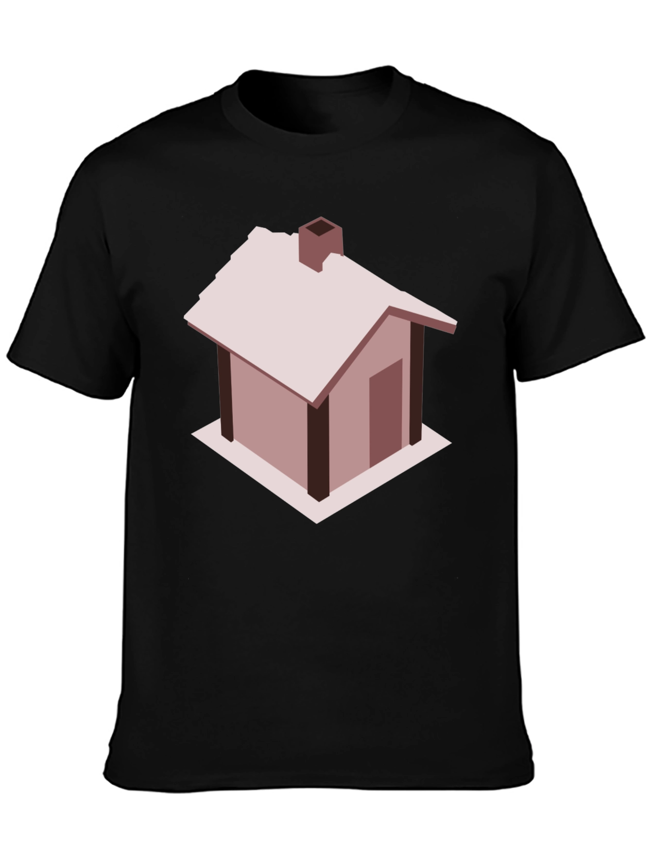 Black Isometric House Graphic Tee - Modern Minimalist Design view 3