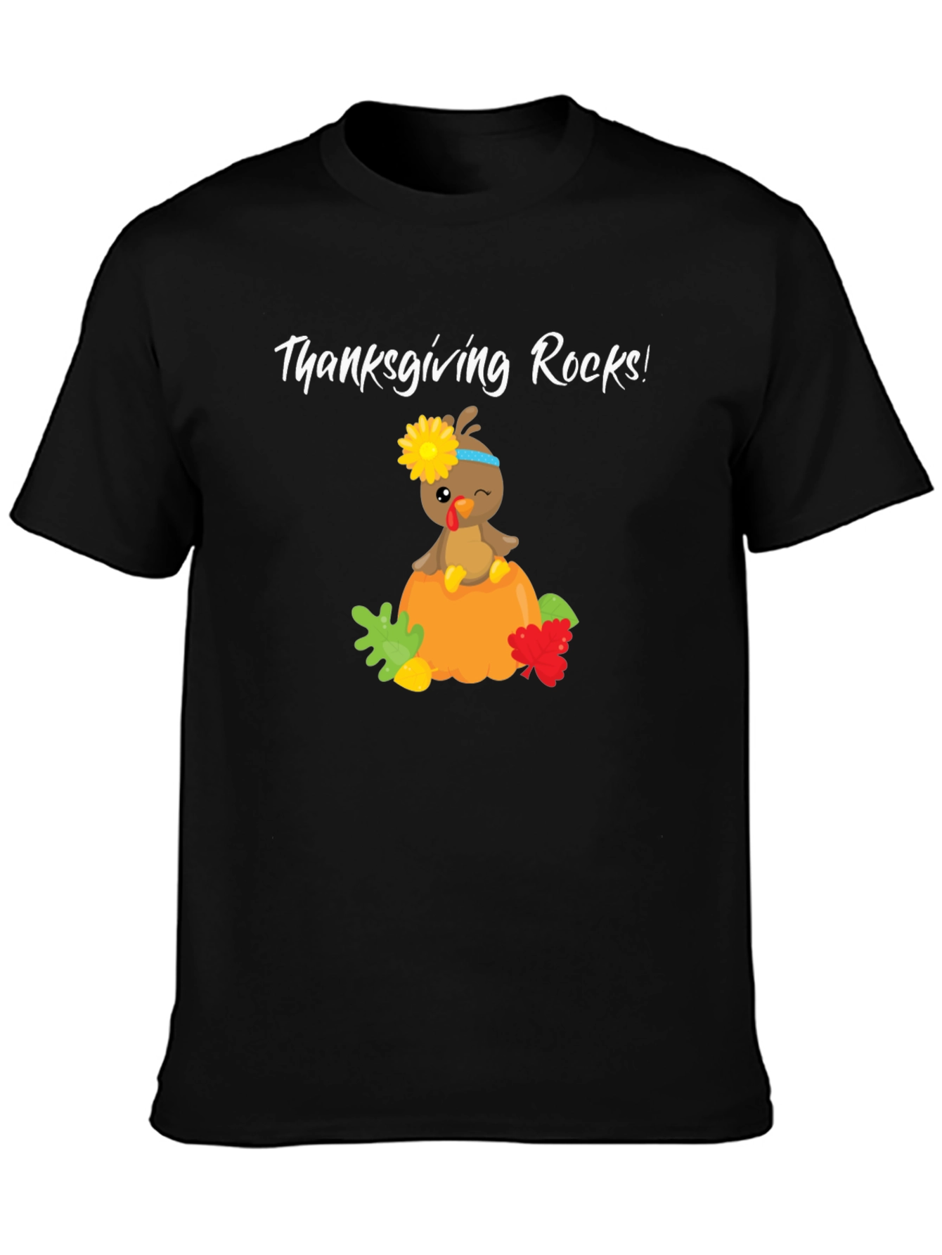 Black Thanksgiving Rocks Turkey Tee view 3