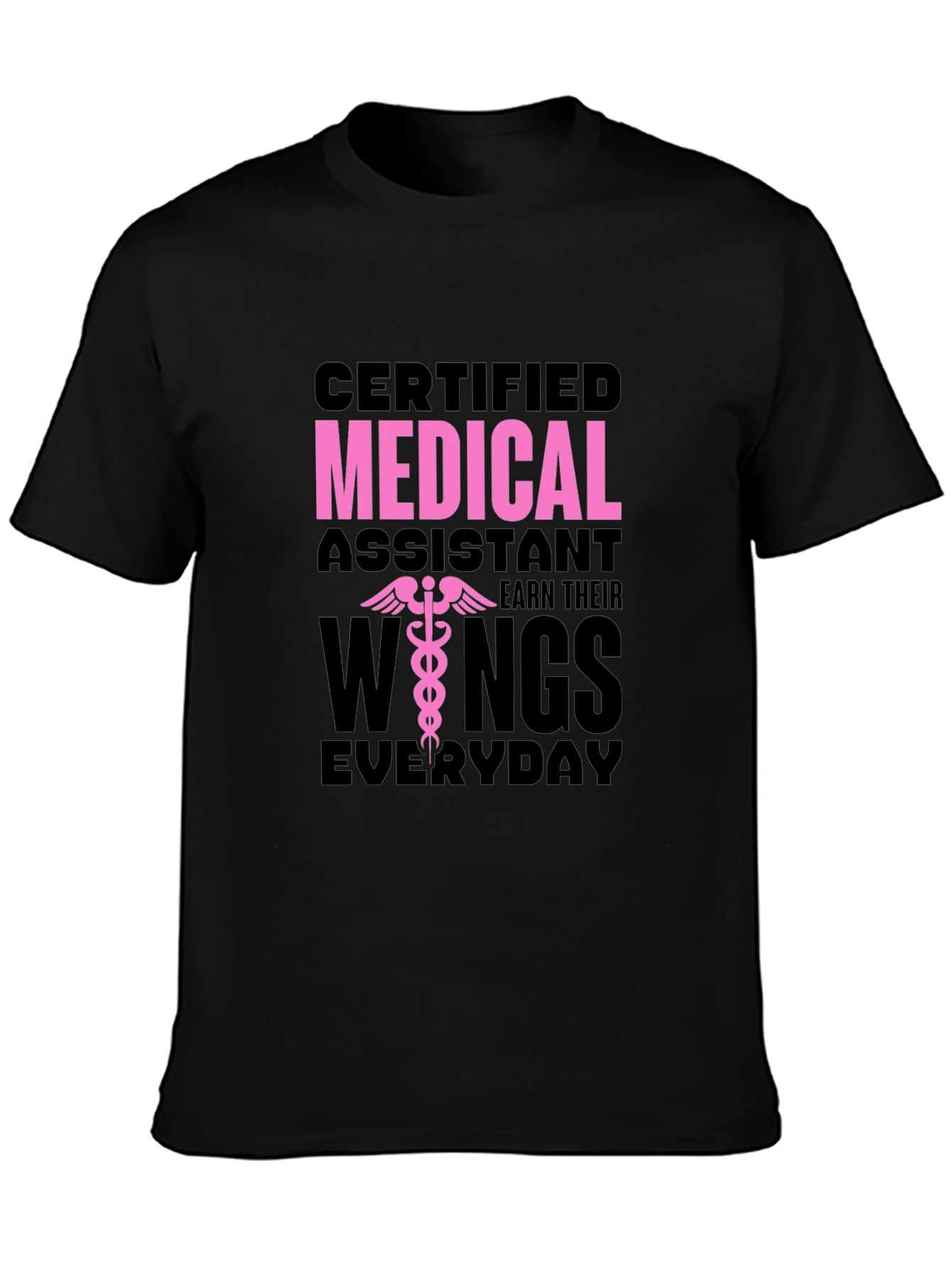 Black Certified Medical Assistant T-Shirt view 3