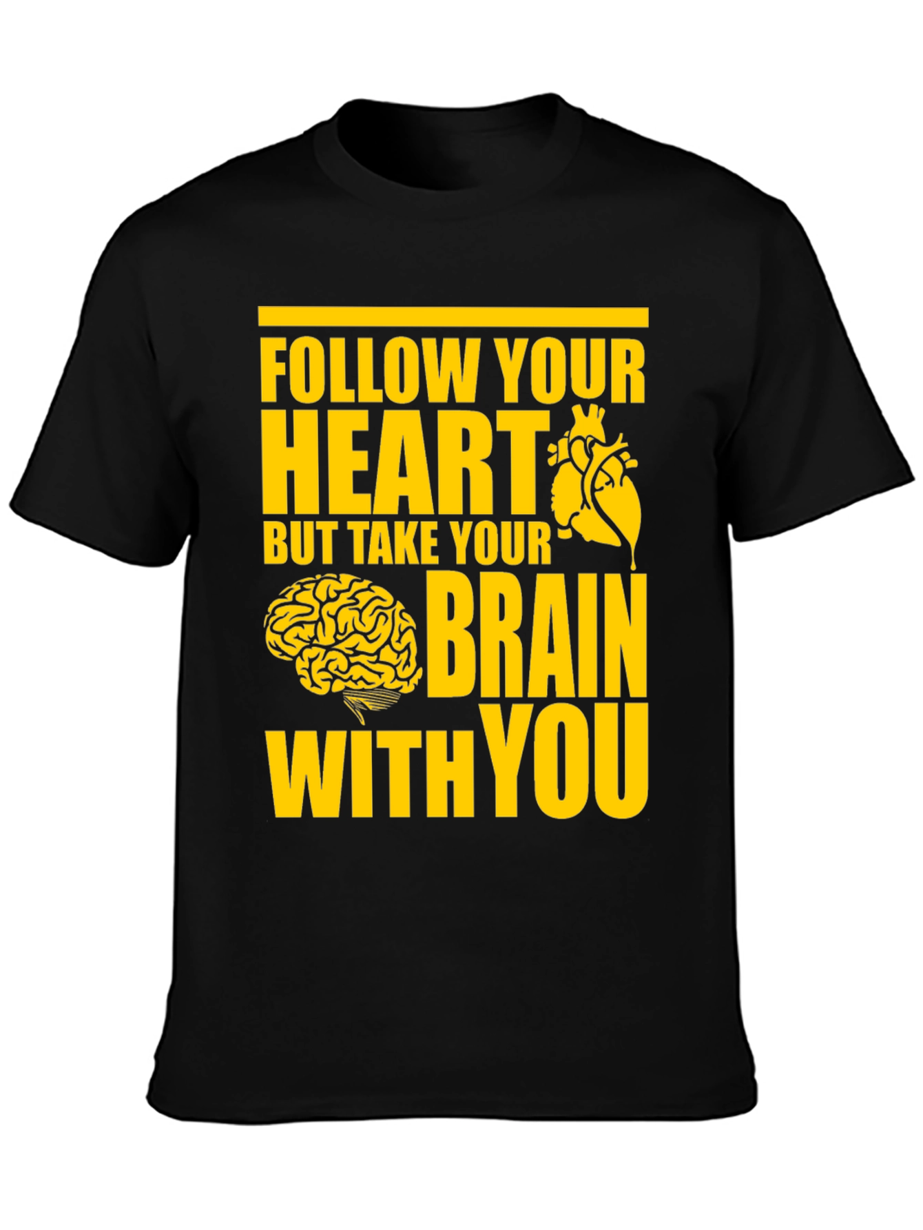 Black Follow Your Heart T-Shirt view 3