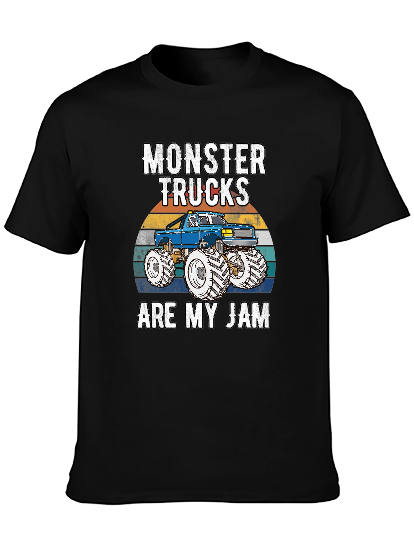 Black Monster Trucks Are My Jam Graphic Tee view 3