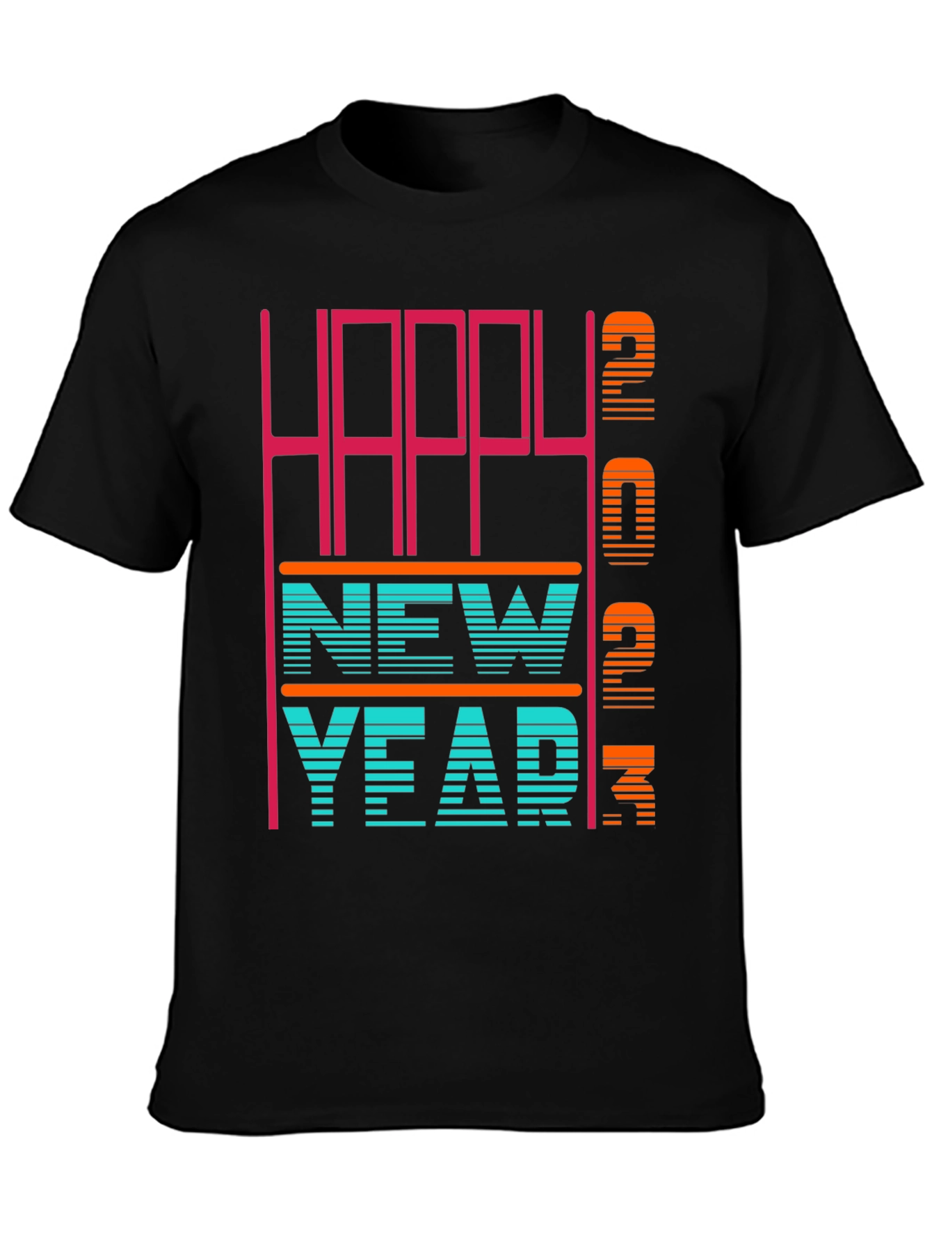 Black Happy New Year 2023 T-Shirt view 3