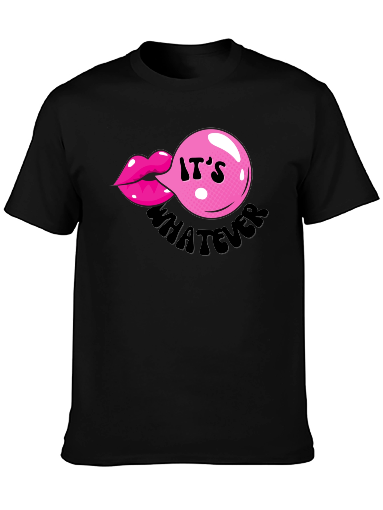 It's Whatever Bubble Gum Lip T-Shirt - 3