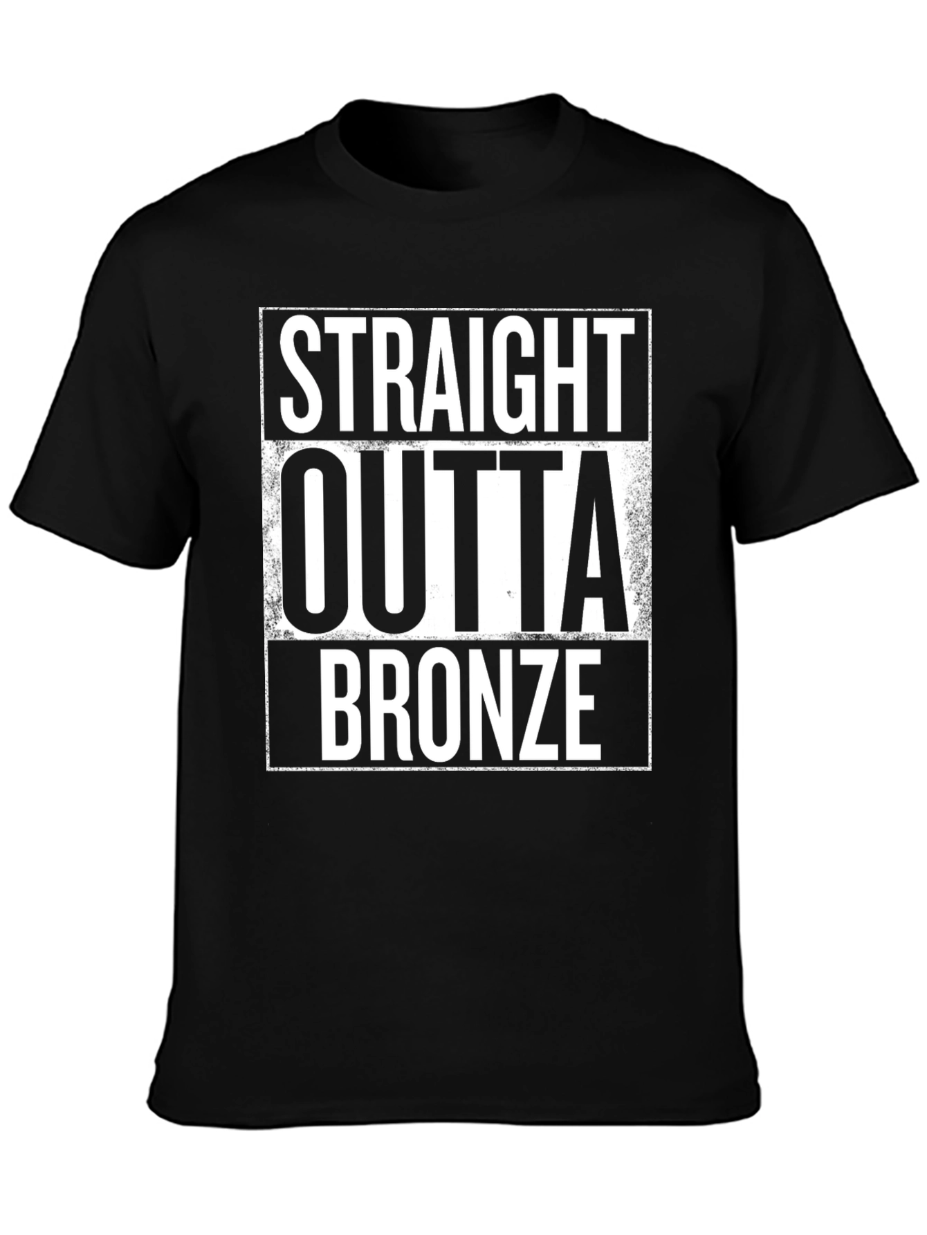Black Straight Outta Bronze Funny Graphic Tee view 3