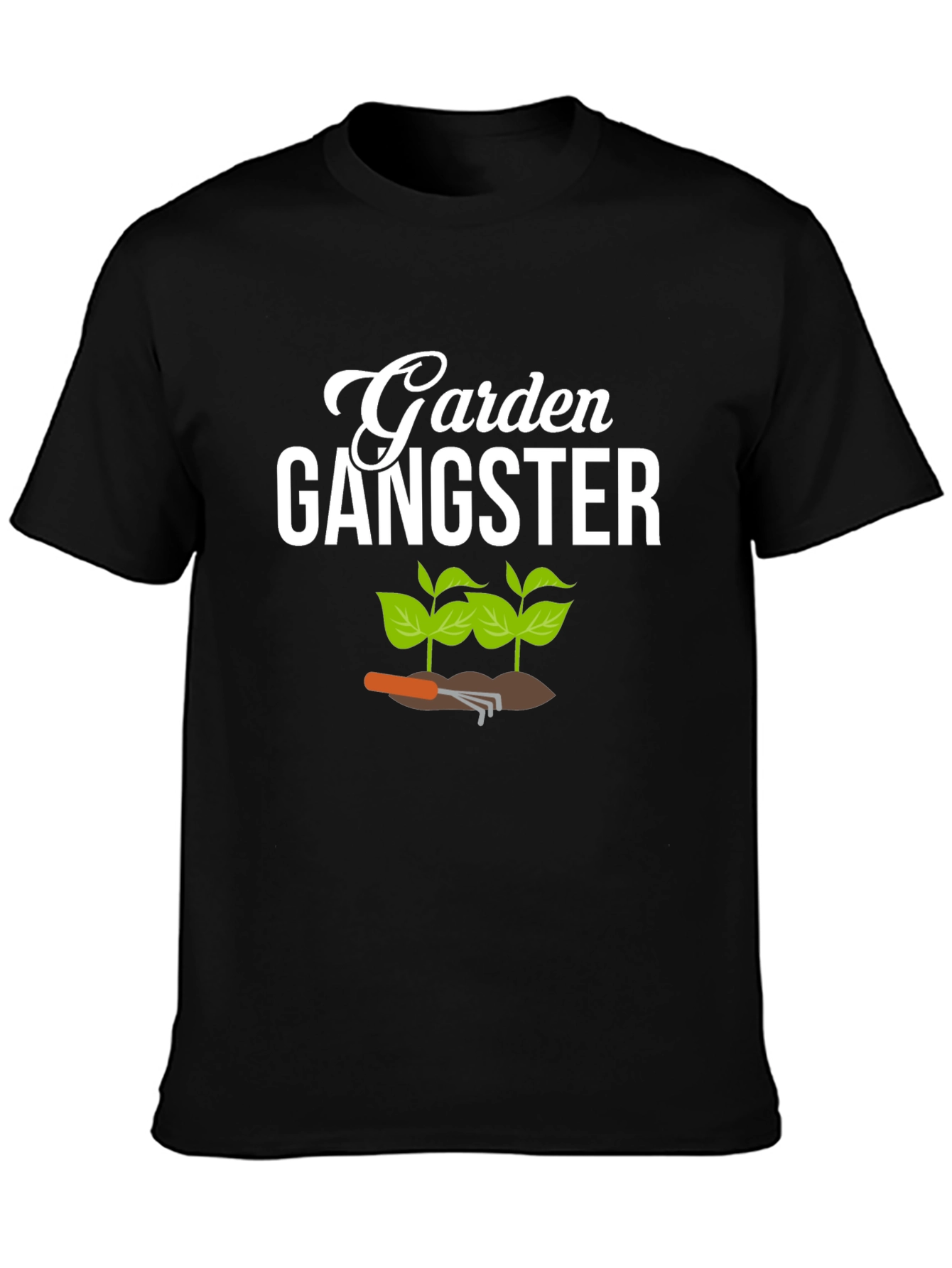 Black Garden Gangster Graphic Tee - Black Cotton T-Shirt view 3