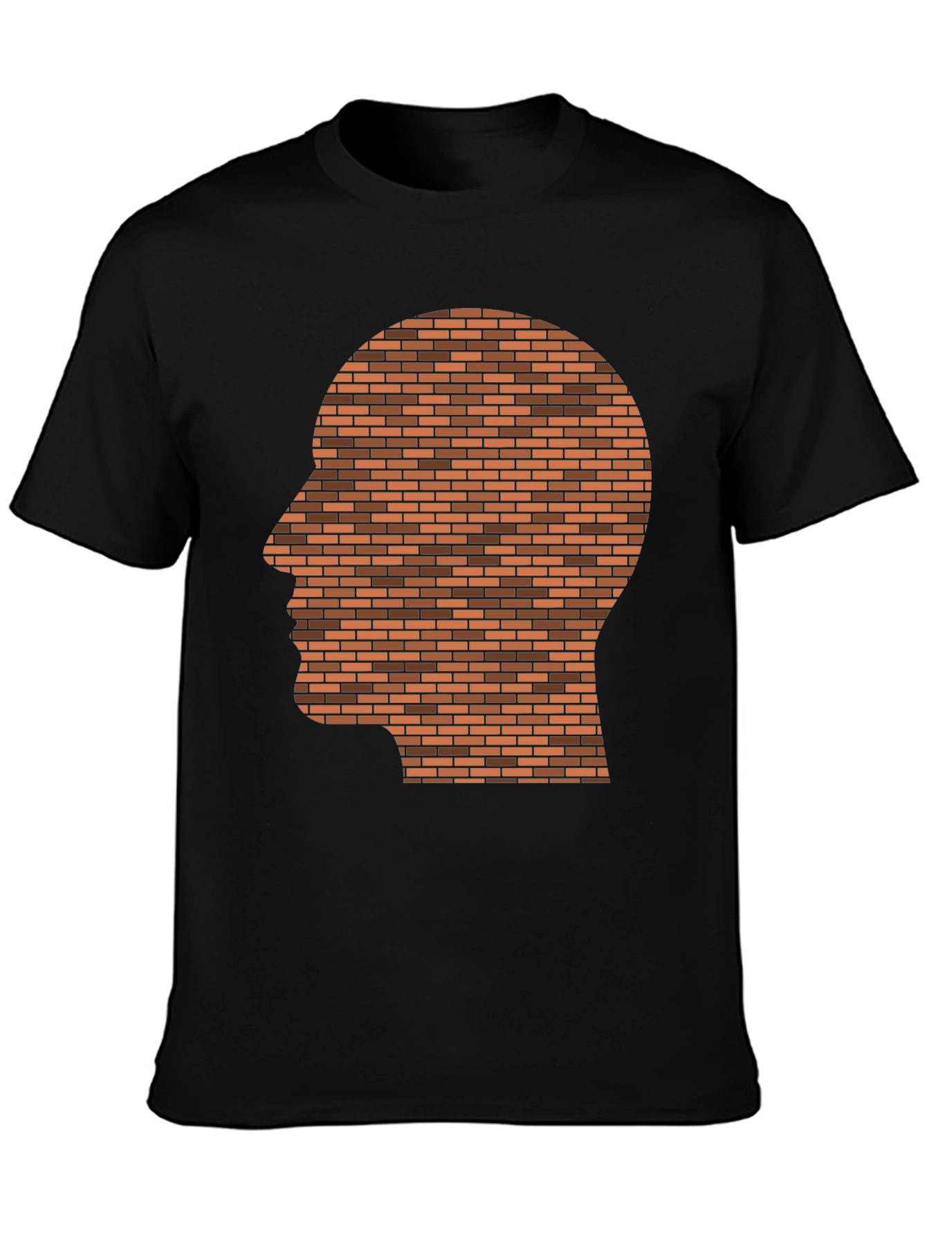 Black Brick Head Graphic T-Shirt - Unique Novelty Design view 3