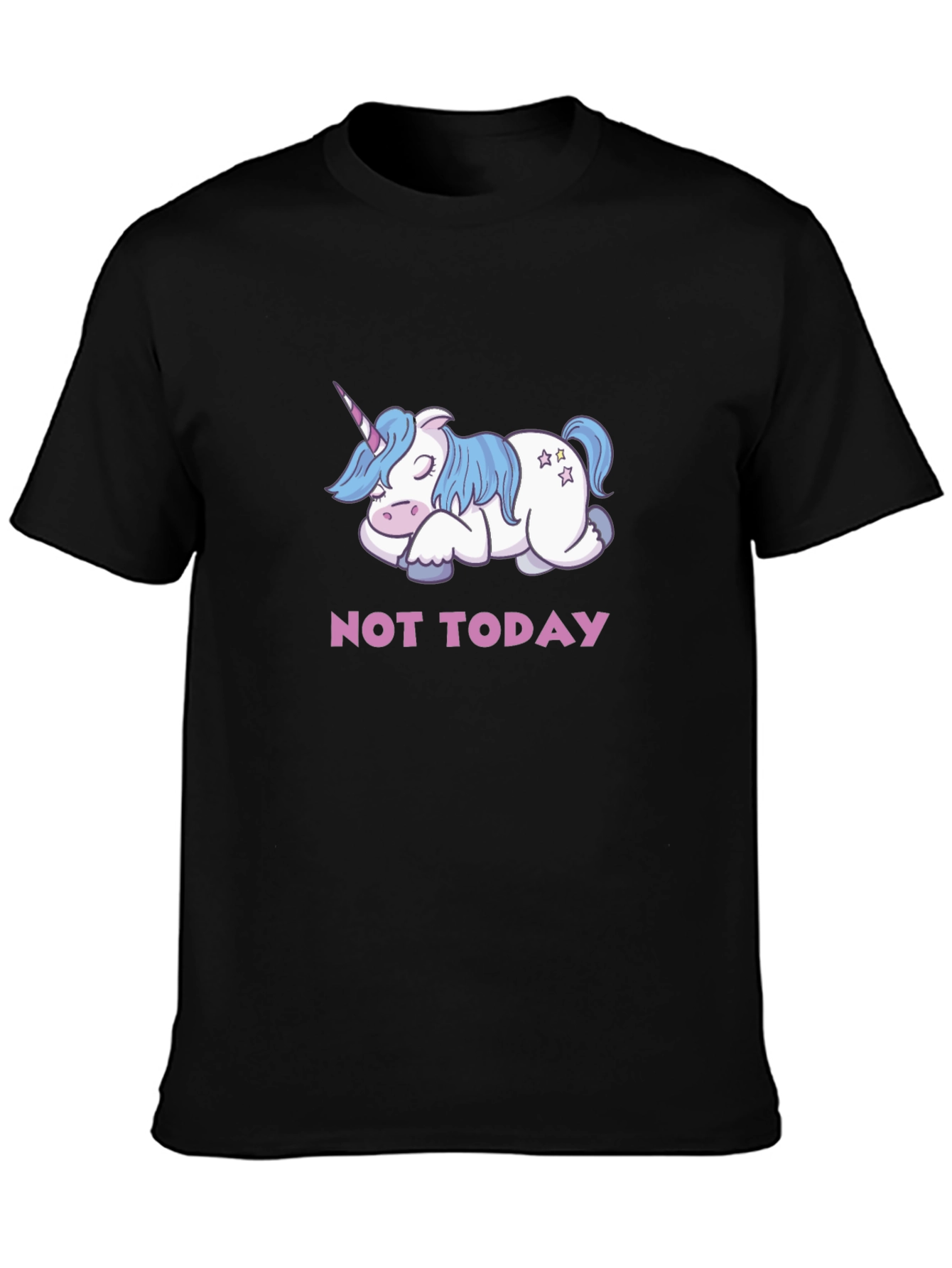 Black Not Today Unicorn T-Shirt - Cute & Funny Tee view 3