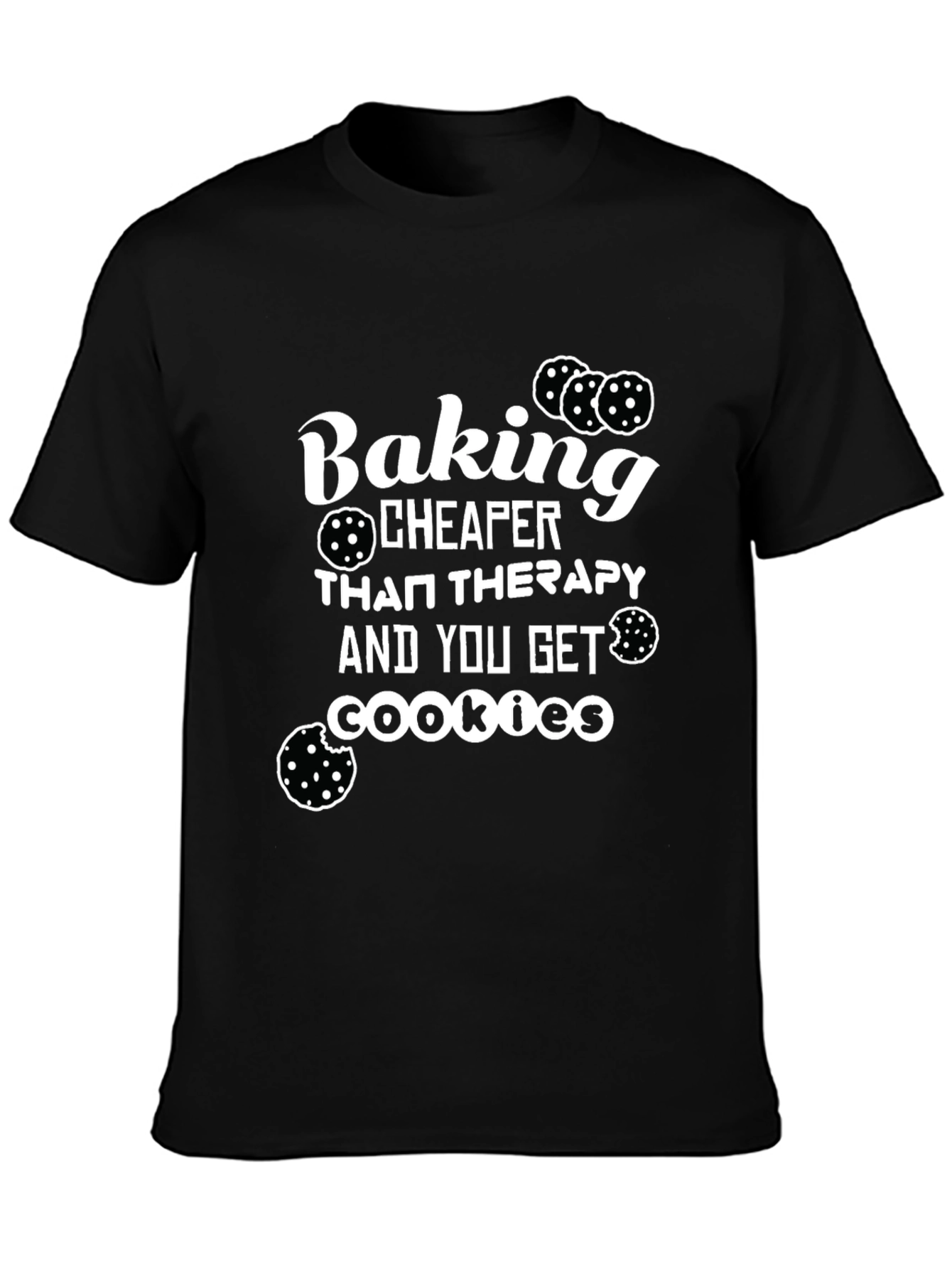Black Baking Cheaper Than Therapy T-Shirt view 3