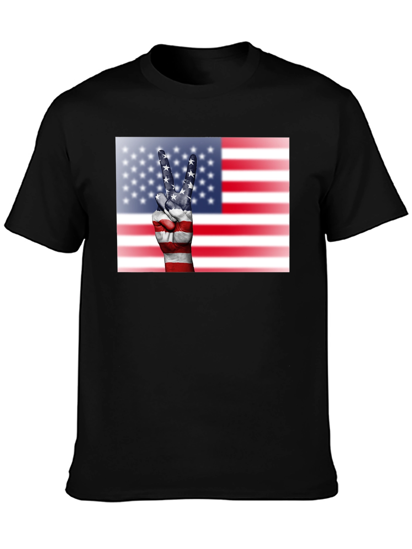 USA Flag Peace Sign Graphic Tee - 3