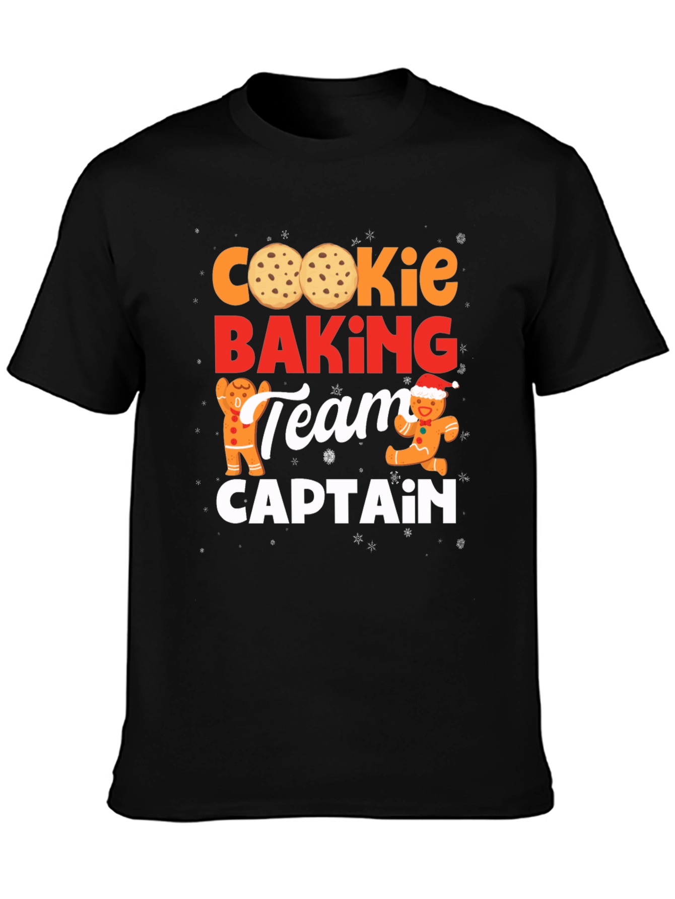 Black Cookie Baking Team Captain T-Shirt view 3