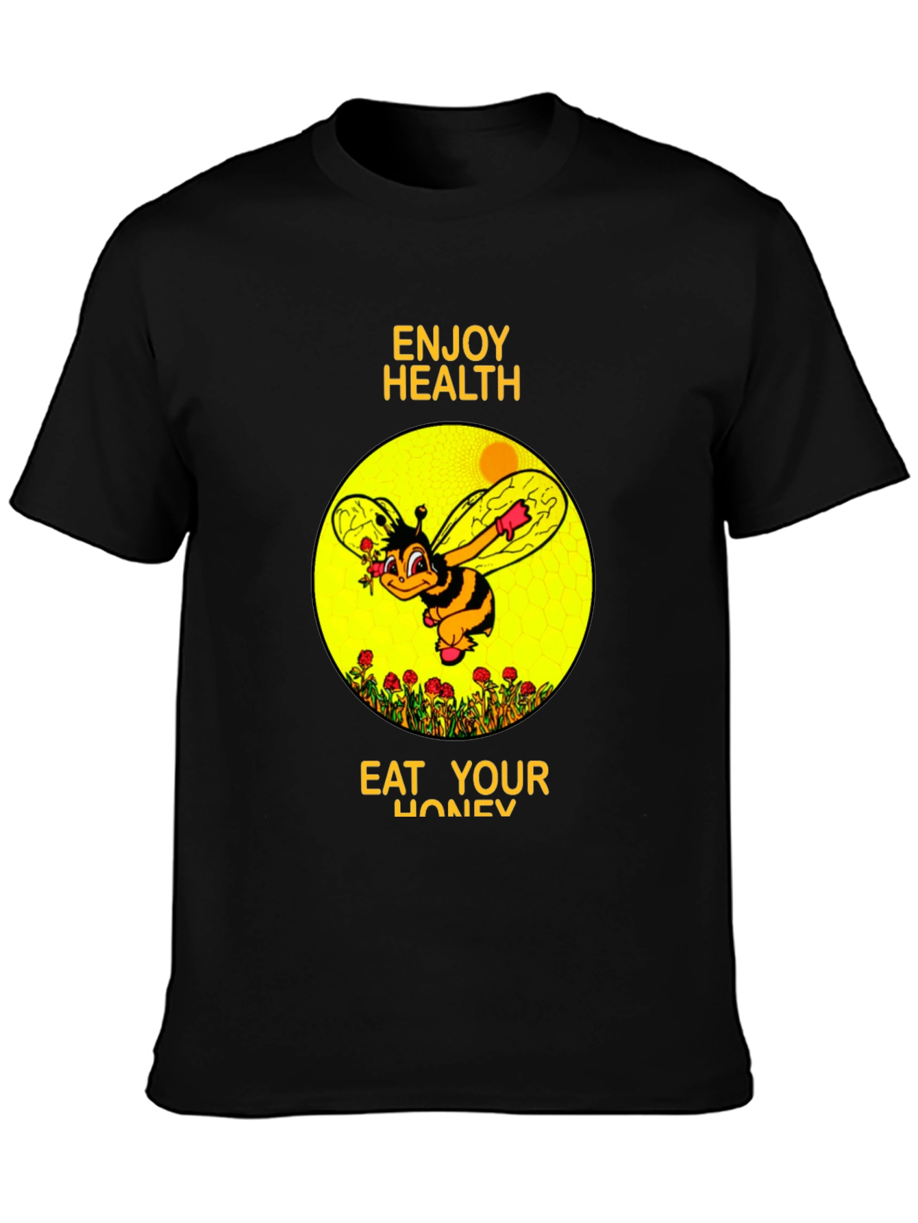 Black Enjoy Health Bee T-Shirt view 3