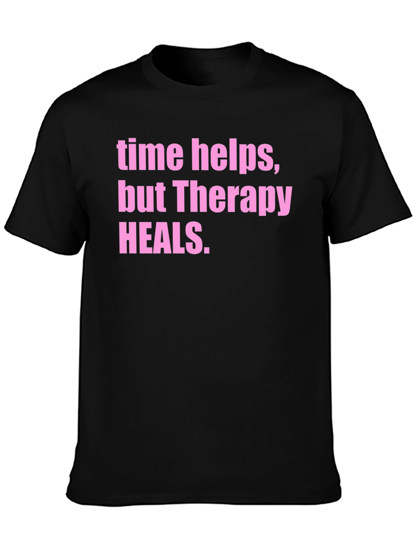 Black Therapy Heals Graphic Tee - Black view 3