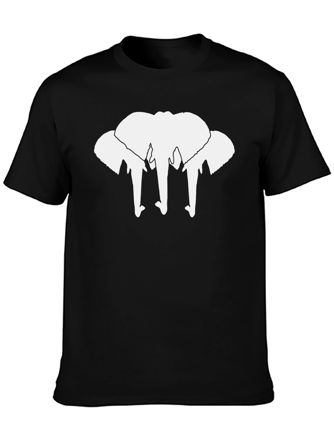 Black Elephant Silhouette Graphic Tee - Black view 3