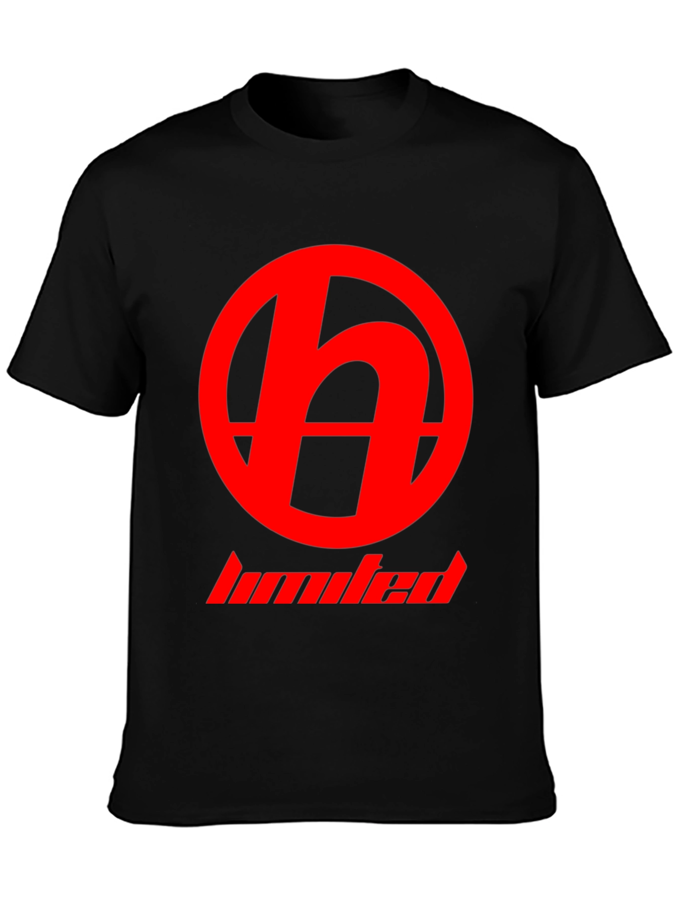 Black Red Logo Black T-Shirt - Modern Casual Wear view 3