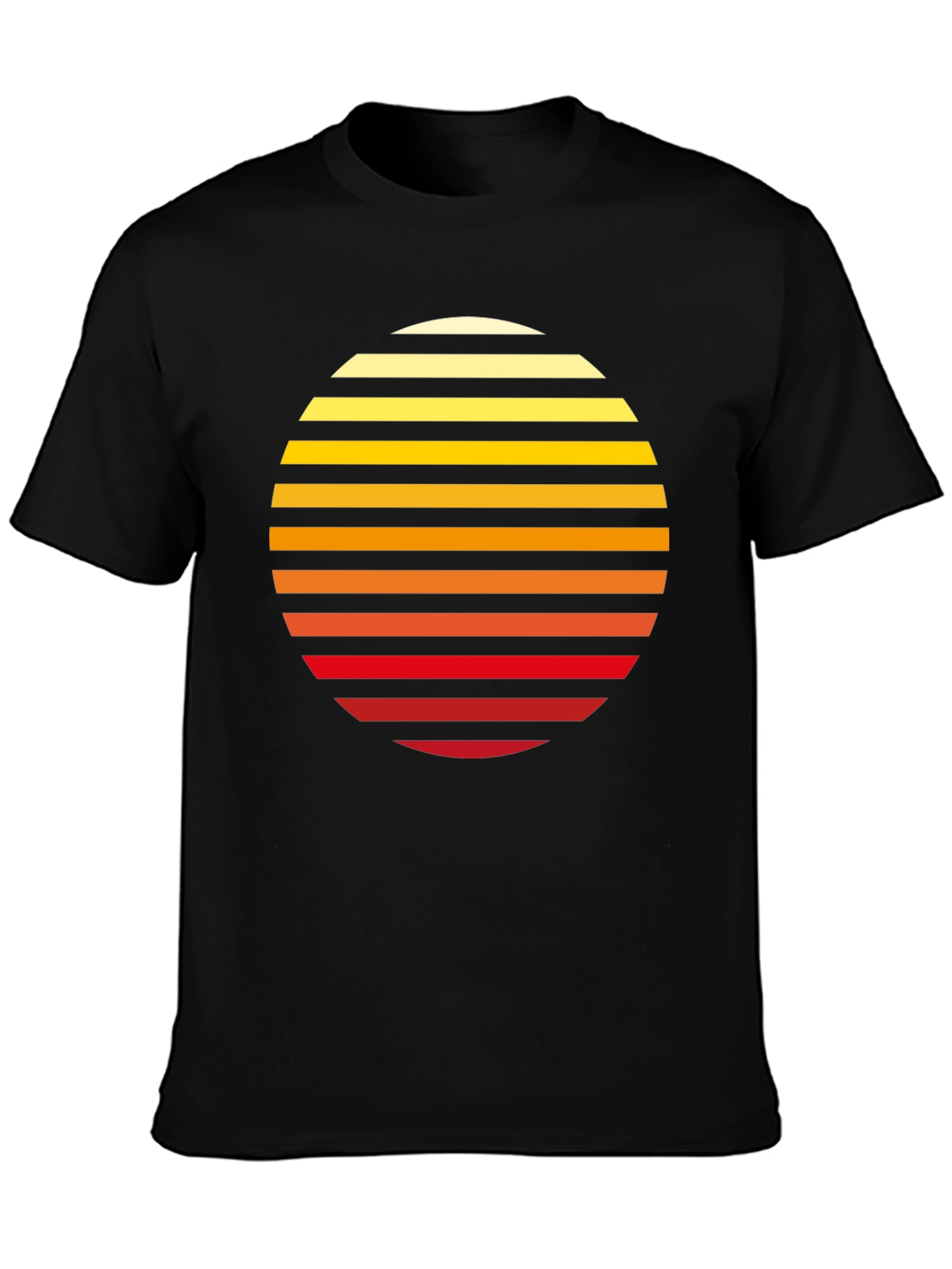 Black Retro Sunset Graphic Tee - Black Cotton Blend view 3