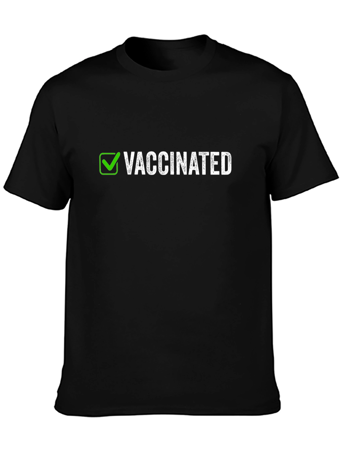 Black Vaccinated T-Shirt - Show Your Status! view 3