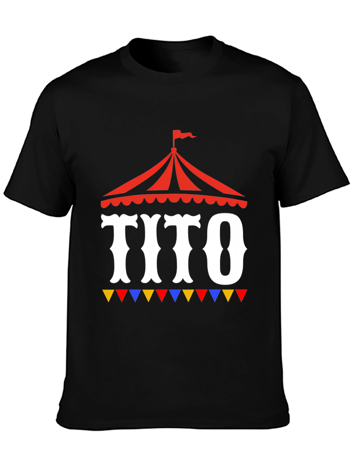 Black Tito Circus Tent Graphic Tee - Fun Party Shirt view 3