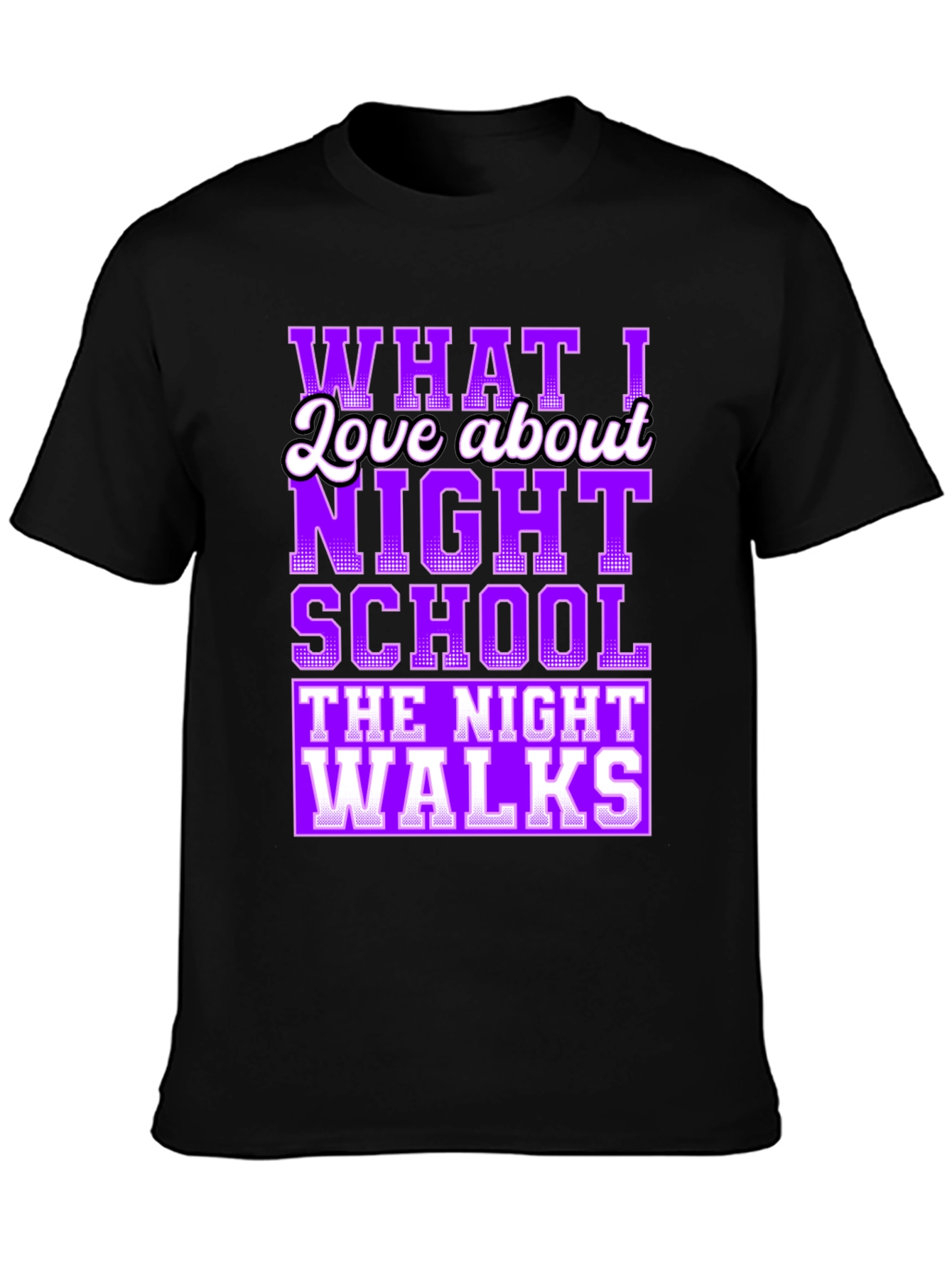 Black Night School Graphic T-Shirt - Humorous Tee view 3